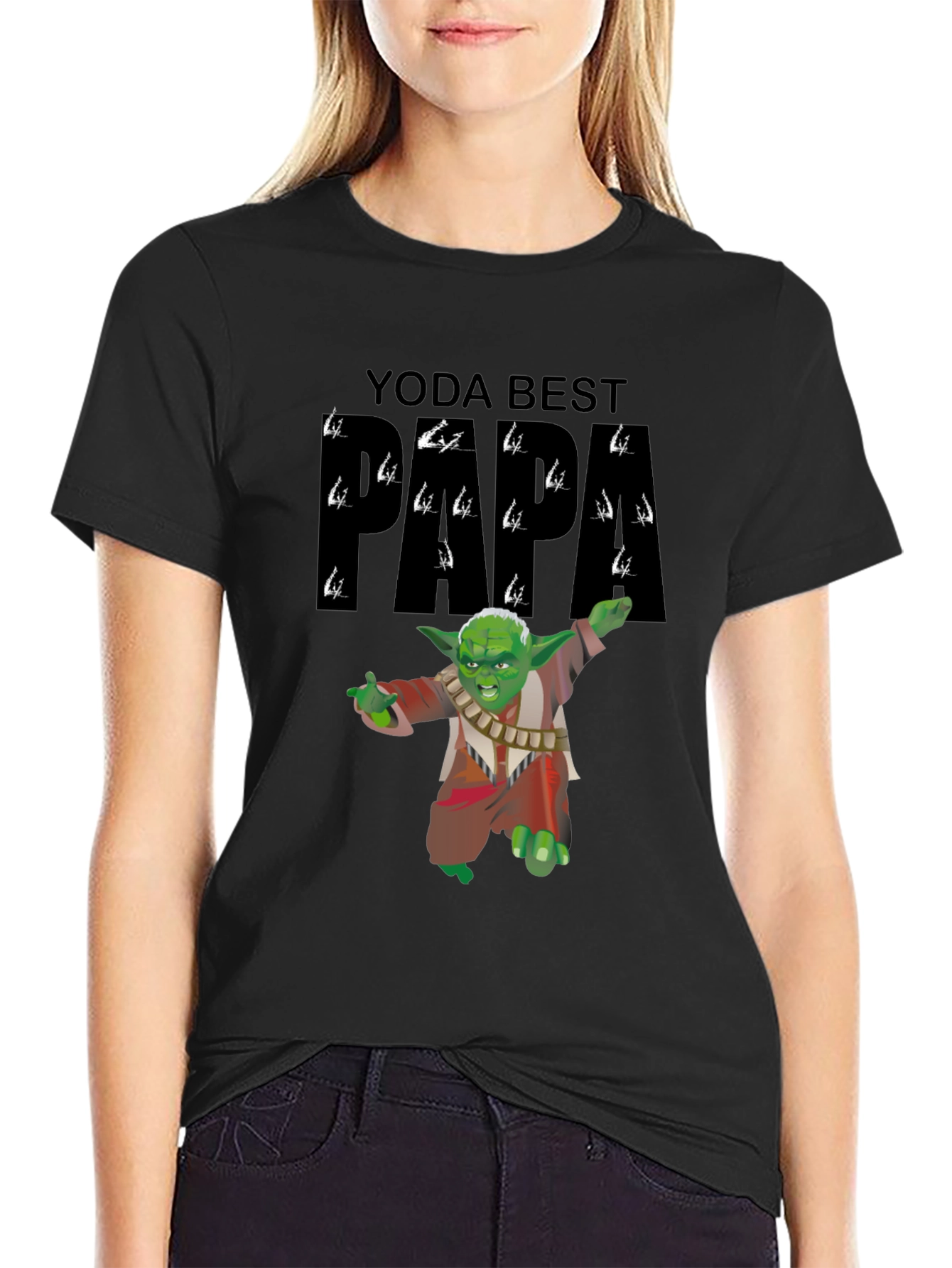 Yoda Best Papa Black T-Shirt