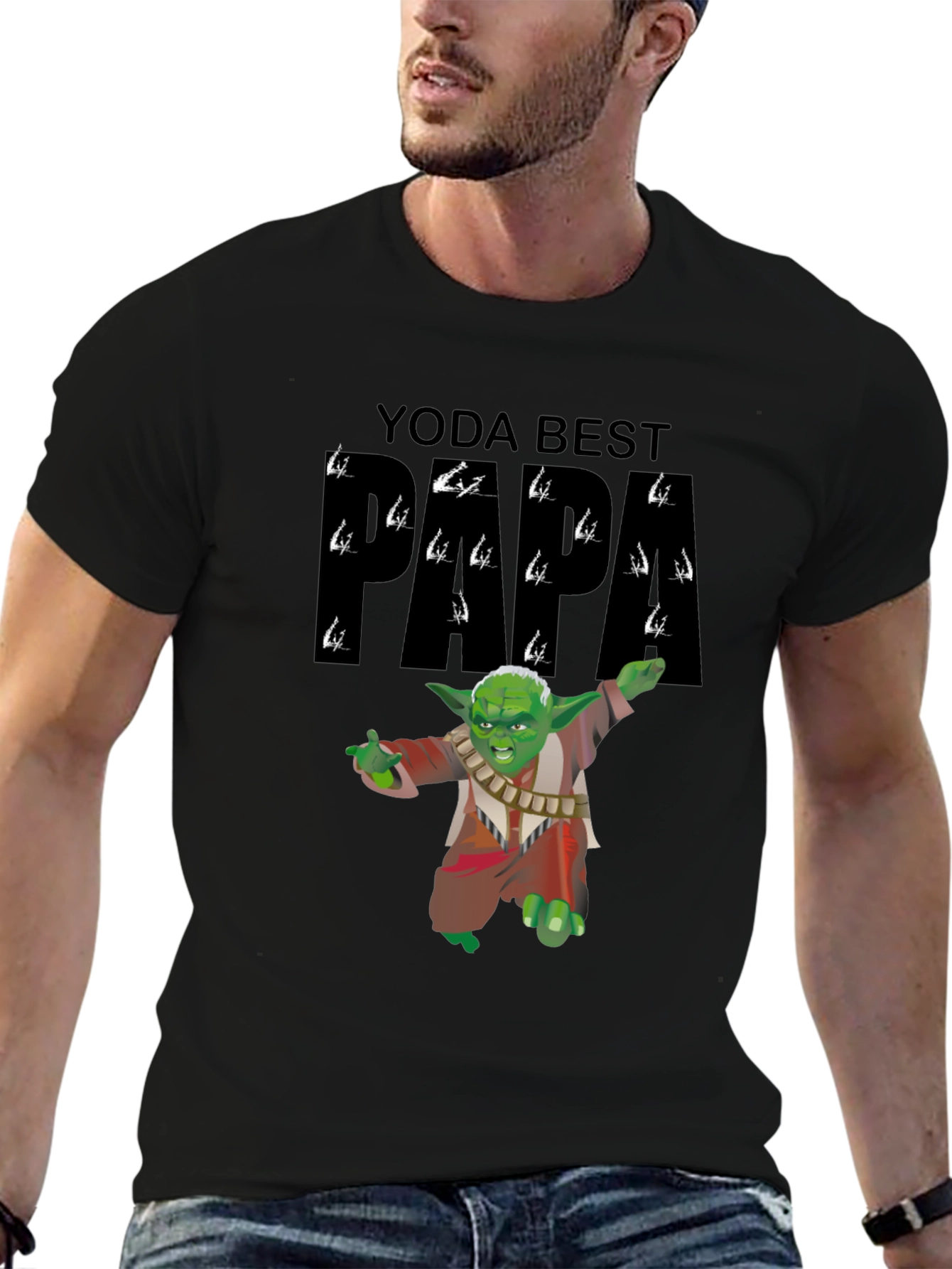 Yoda Best Papa Black T-Shirt