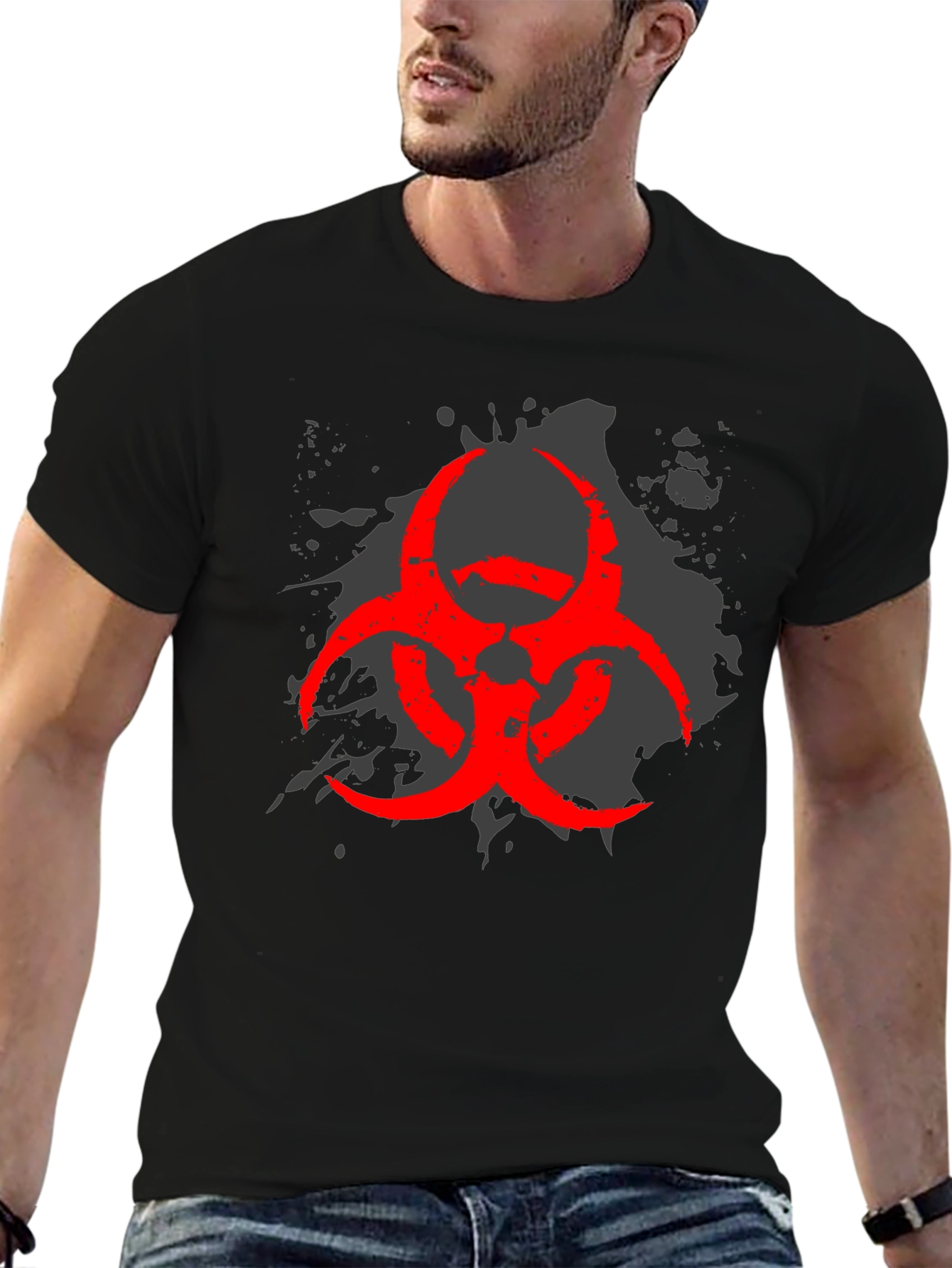 Biohazard Symbol Graphic T-Shirt