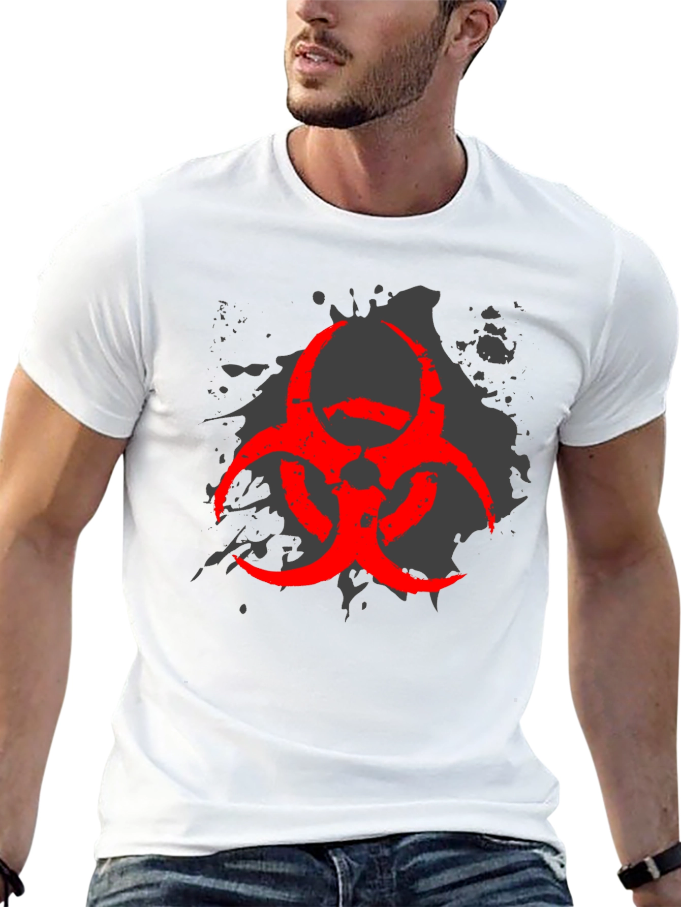 Biohazard Symbol Graphic T-Shirt