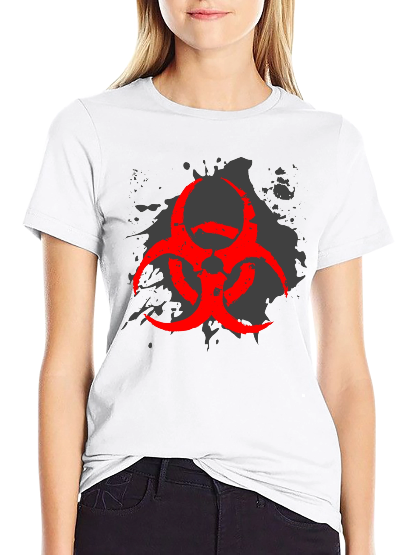 Biohazard Symbol Graphic T-Shirt