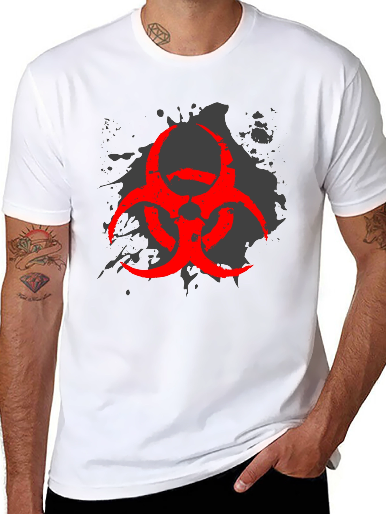 Biohazard Symbol Graphic T-Shirt