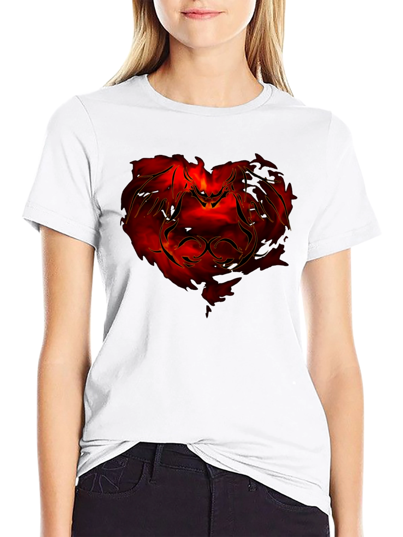 Fiery Dragon Graphic Tee - Mens Black T-Shirt