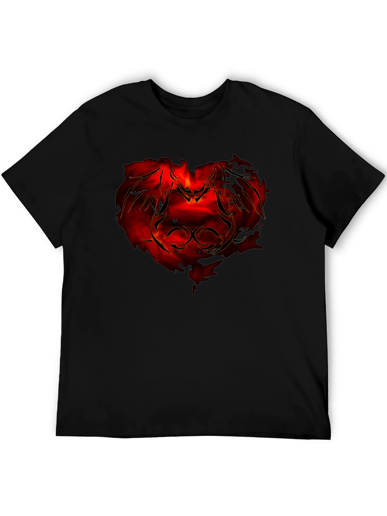 Fiery Dragon Graphic Tee - Mens Black T-Shirt