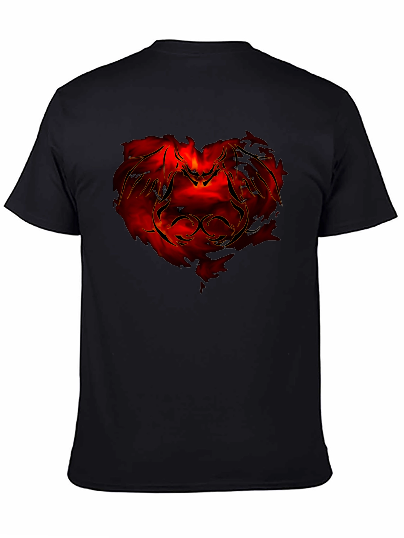 Fiery Dragon Graphic Tee - Mens Black T-Shirt