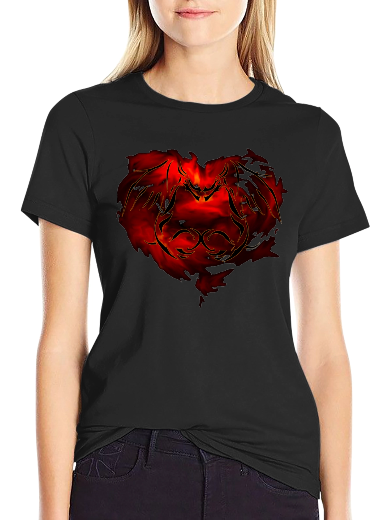 Fiery Dragon Graphic Tee - Mens Black T-Shirt