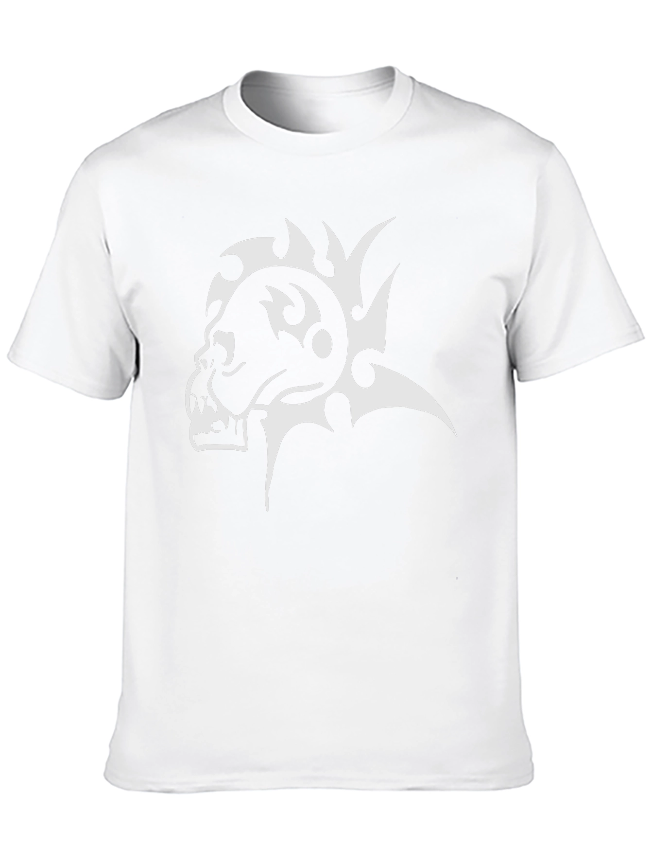 Tribal Skull Graphic T-Shirt - Bold Black Tee