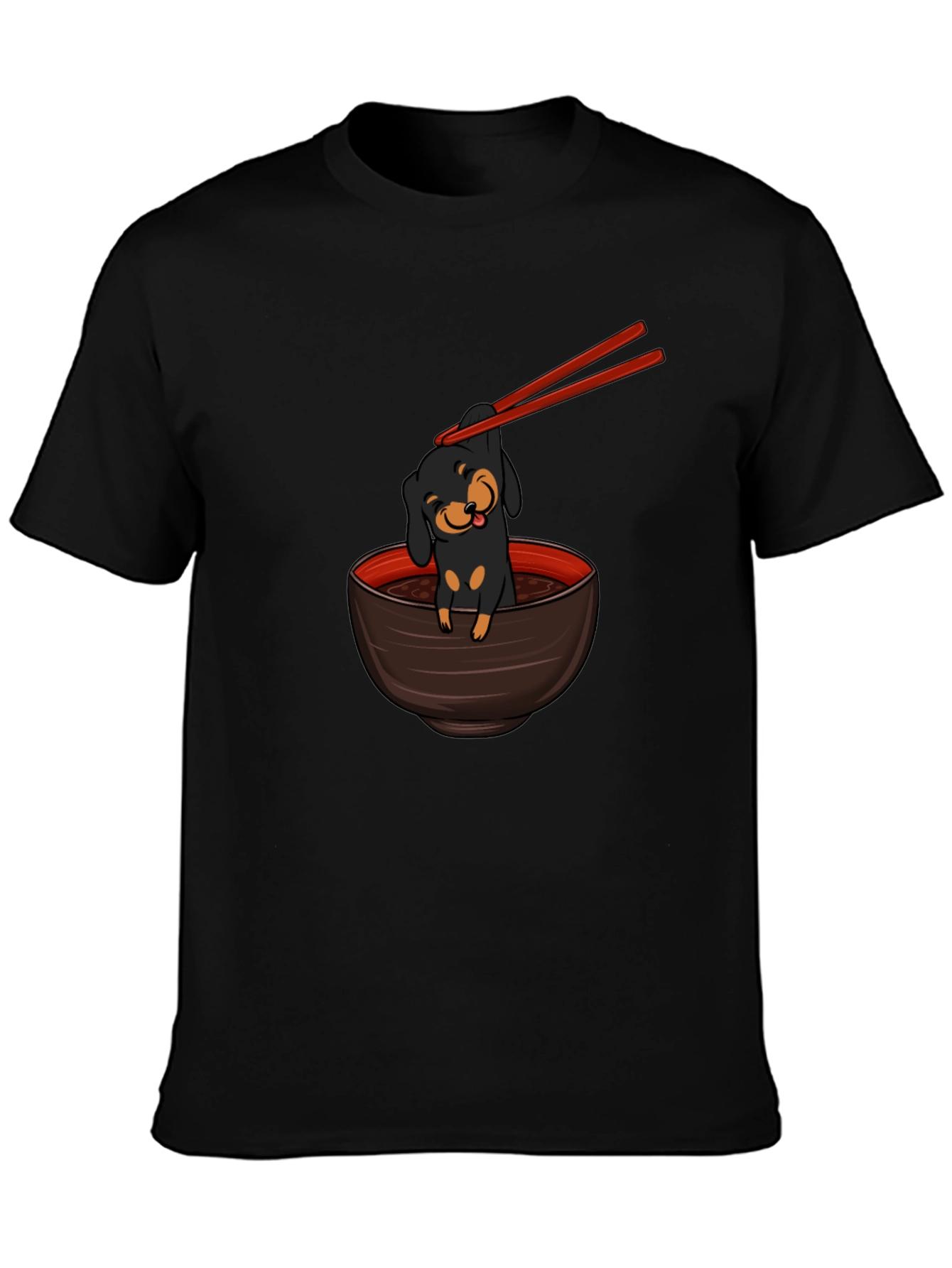 Dachshund Ramen Funny Graphic T-Shirt
