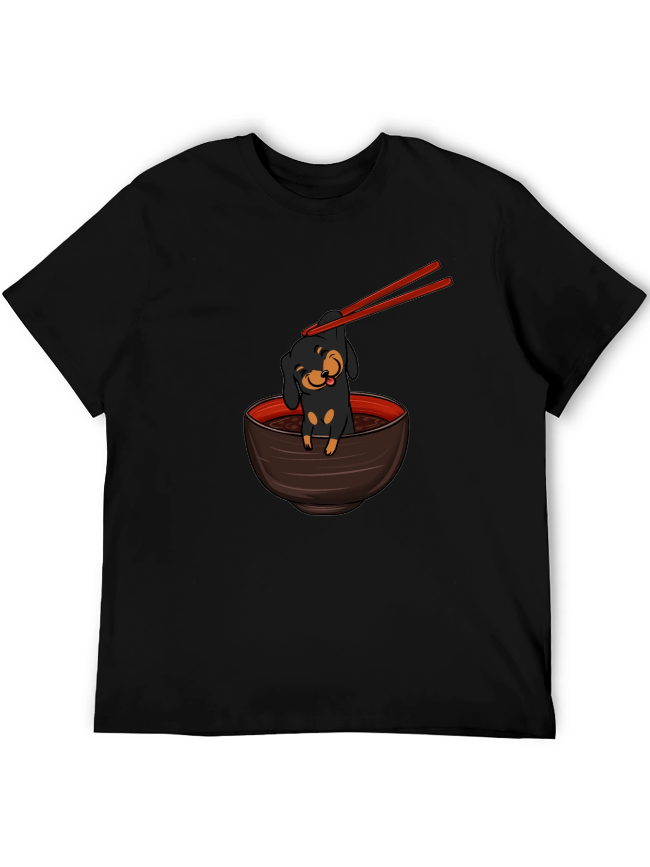 Dachshund Ramen Funny Graphic T-Shirt