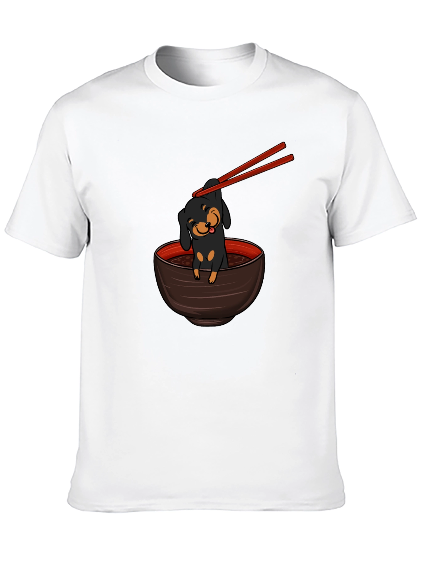 Dachshund Ramen Funny Graphic T-Shirt