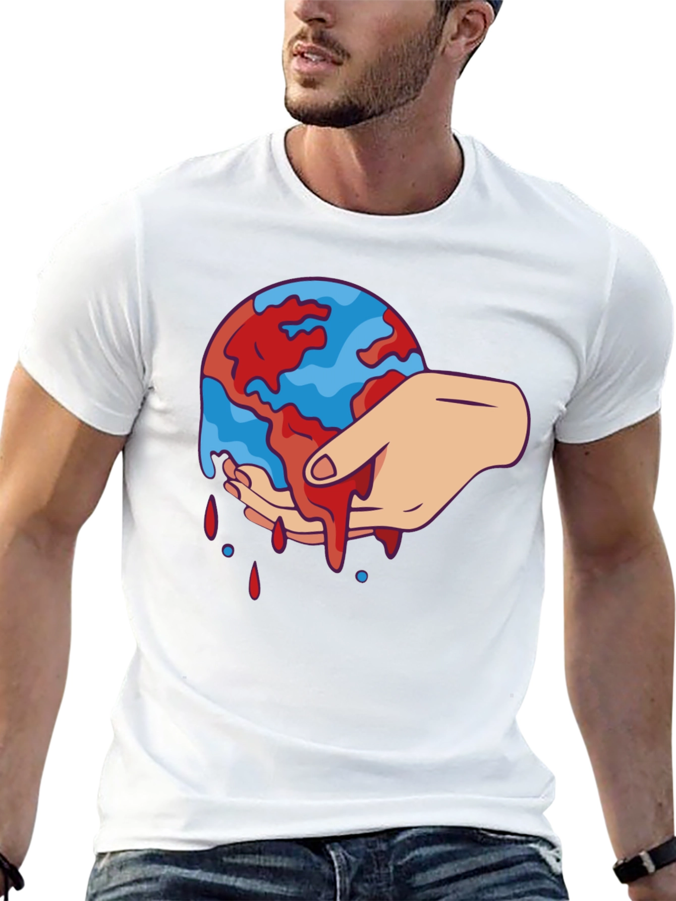 Bleeding Earth Graphic Tee - Black