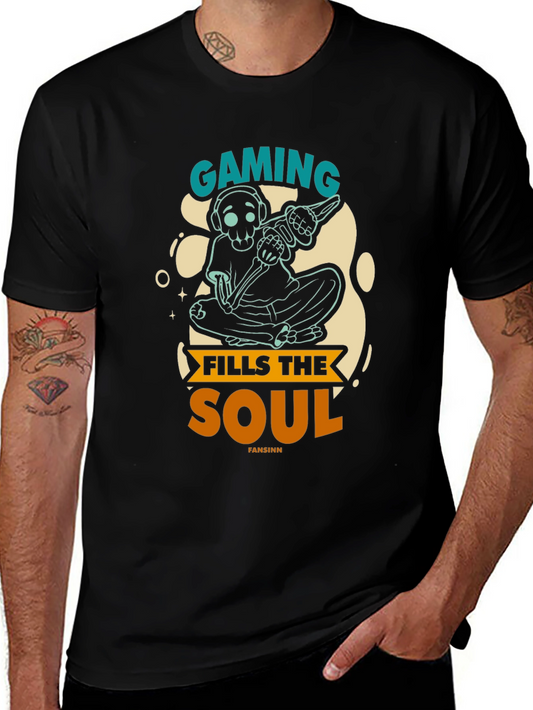 Gaming Fills the Soul Black Graphic Tee