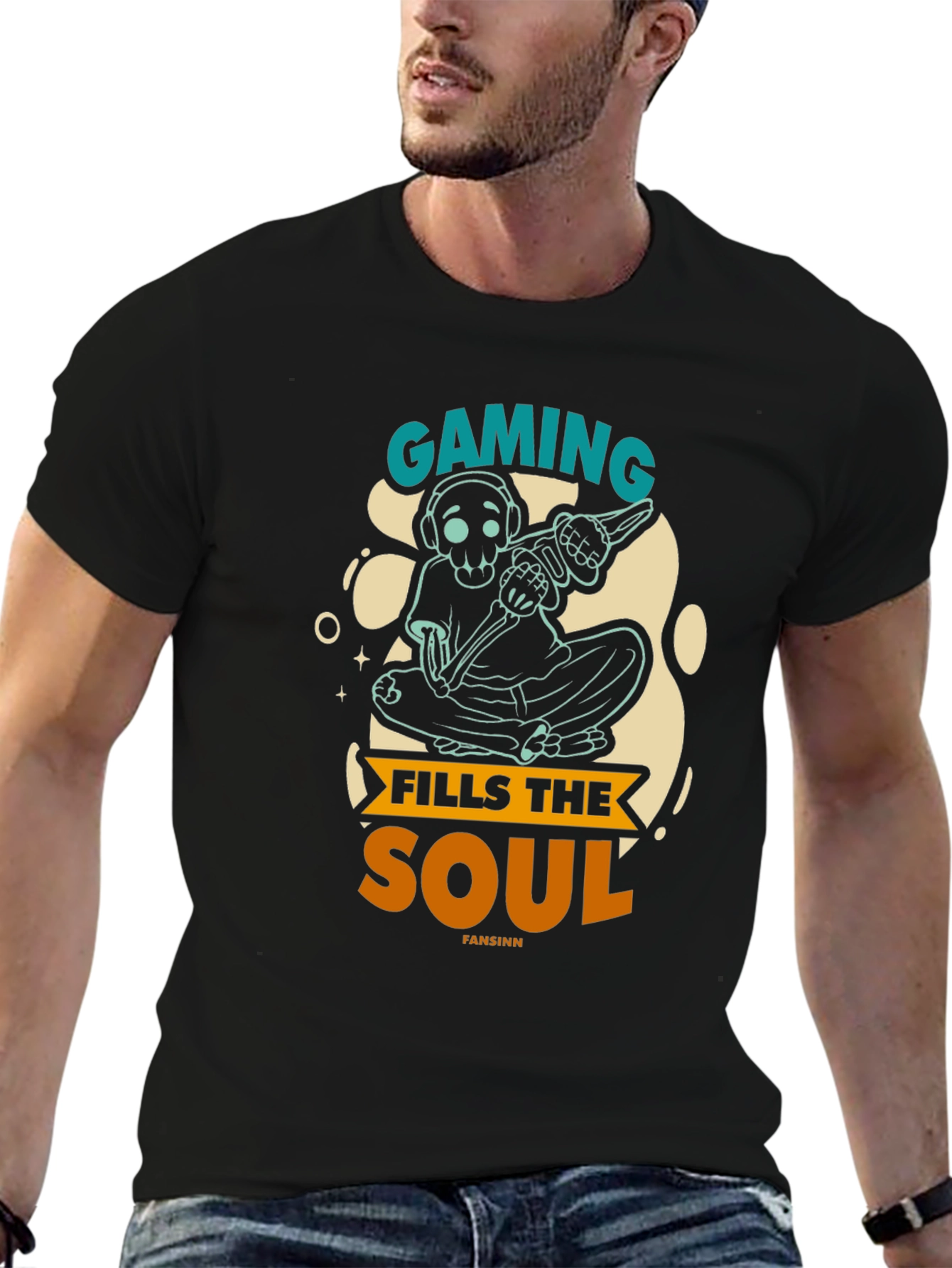 Gaming Fills the Soul Black Graphic Tee