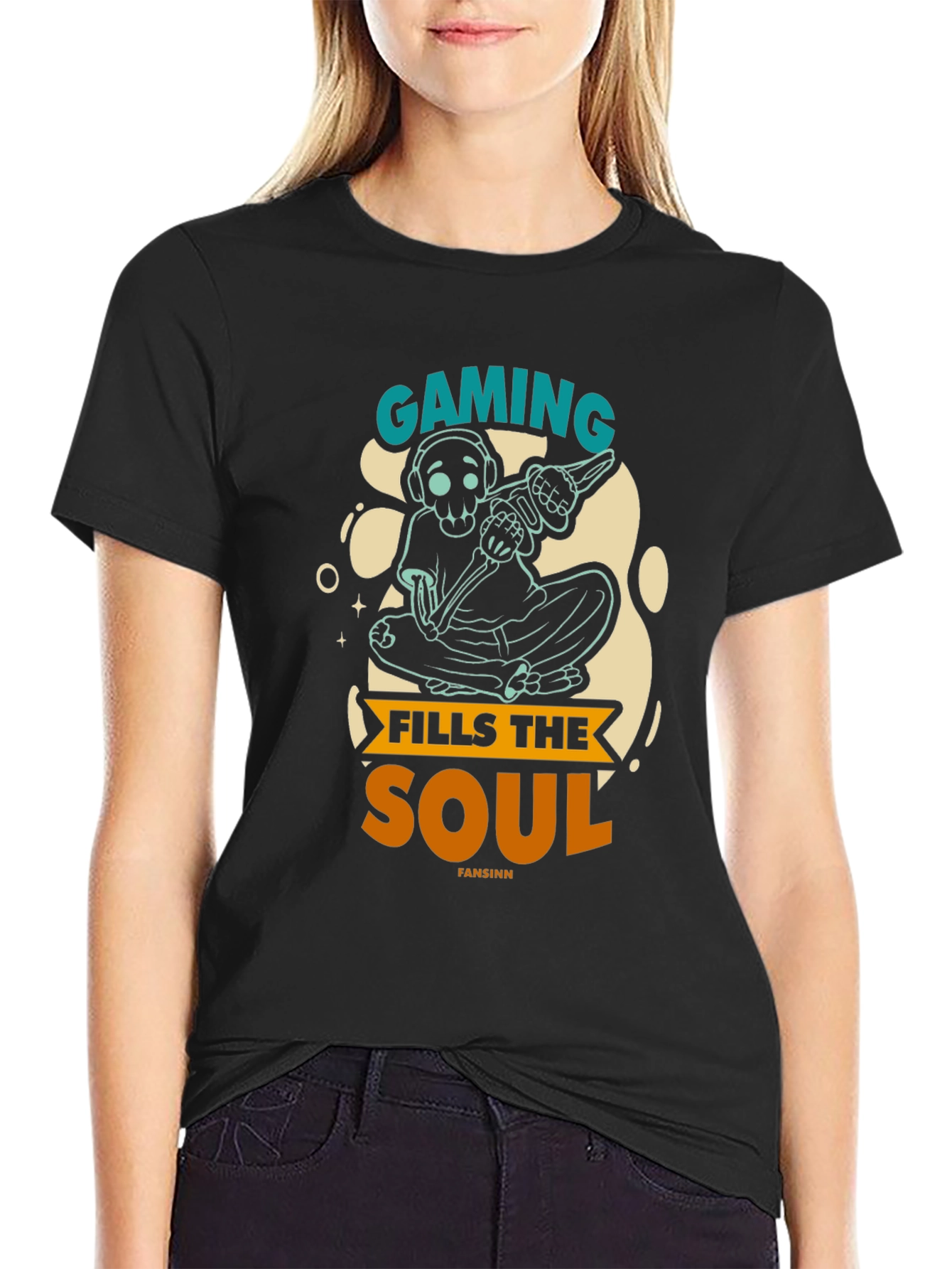Gaming Fills the Soul Black Graphic Tee