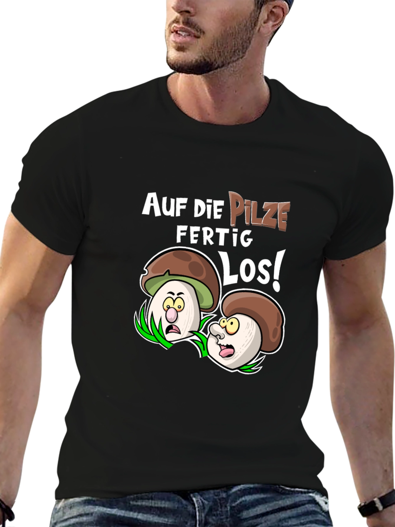 Funny Mushroom T-Shirt - Auf Die Pilze Ready Los!