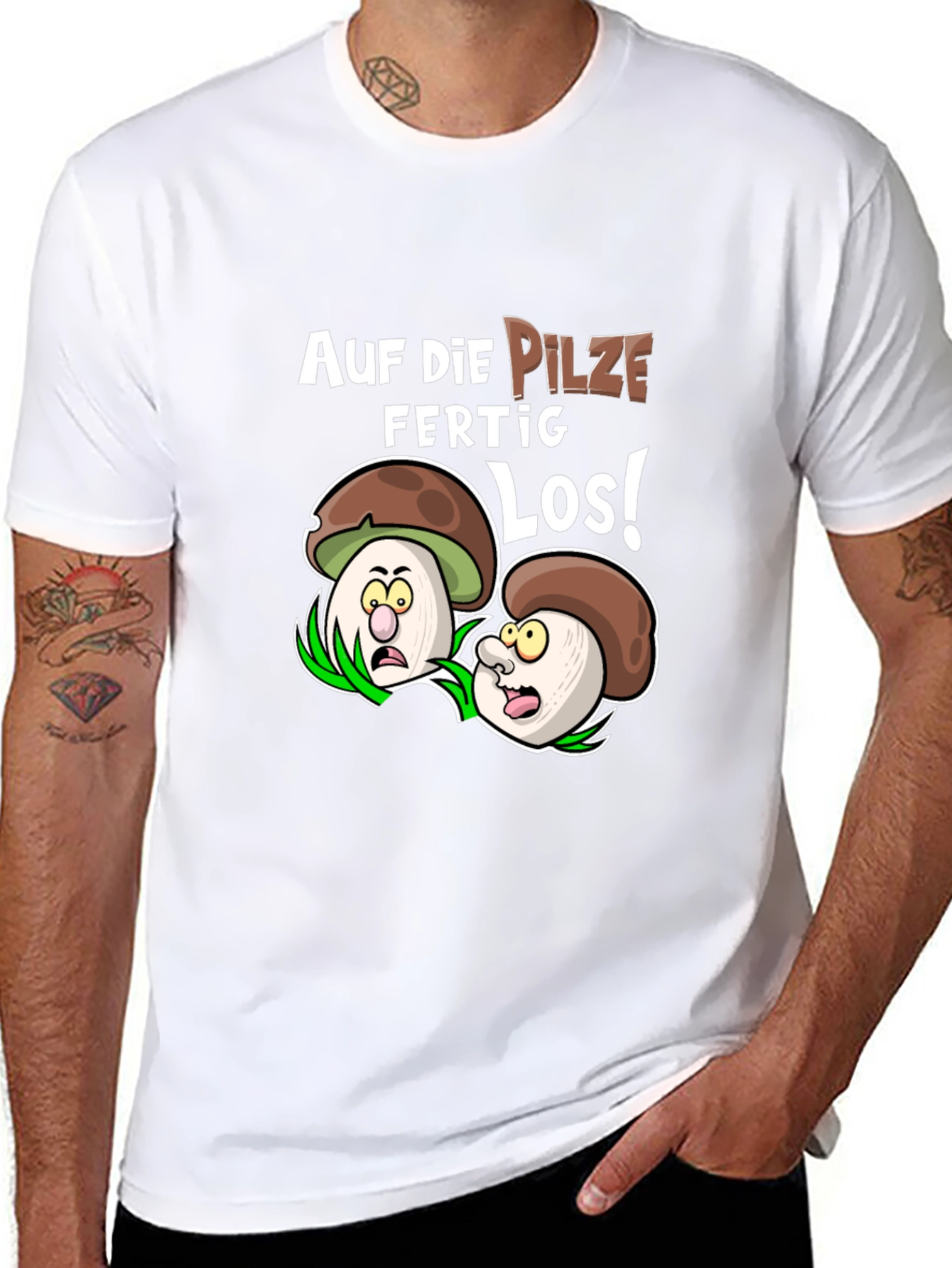 Funny Mushroom T-Shirt - Auf Die Pilze Ready Los!