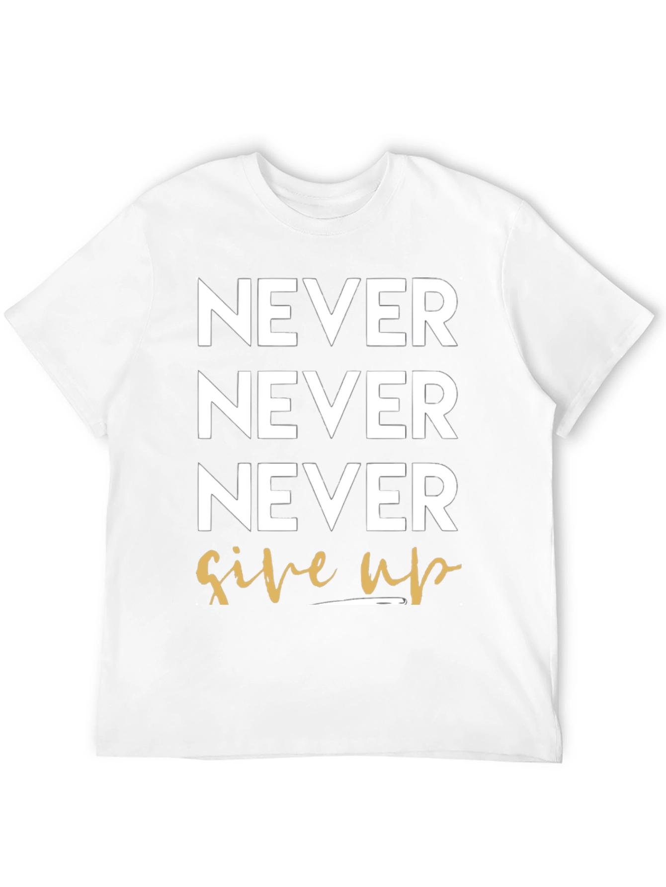 Never Give Up Black Graphic Tee