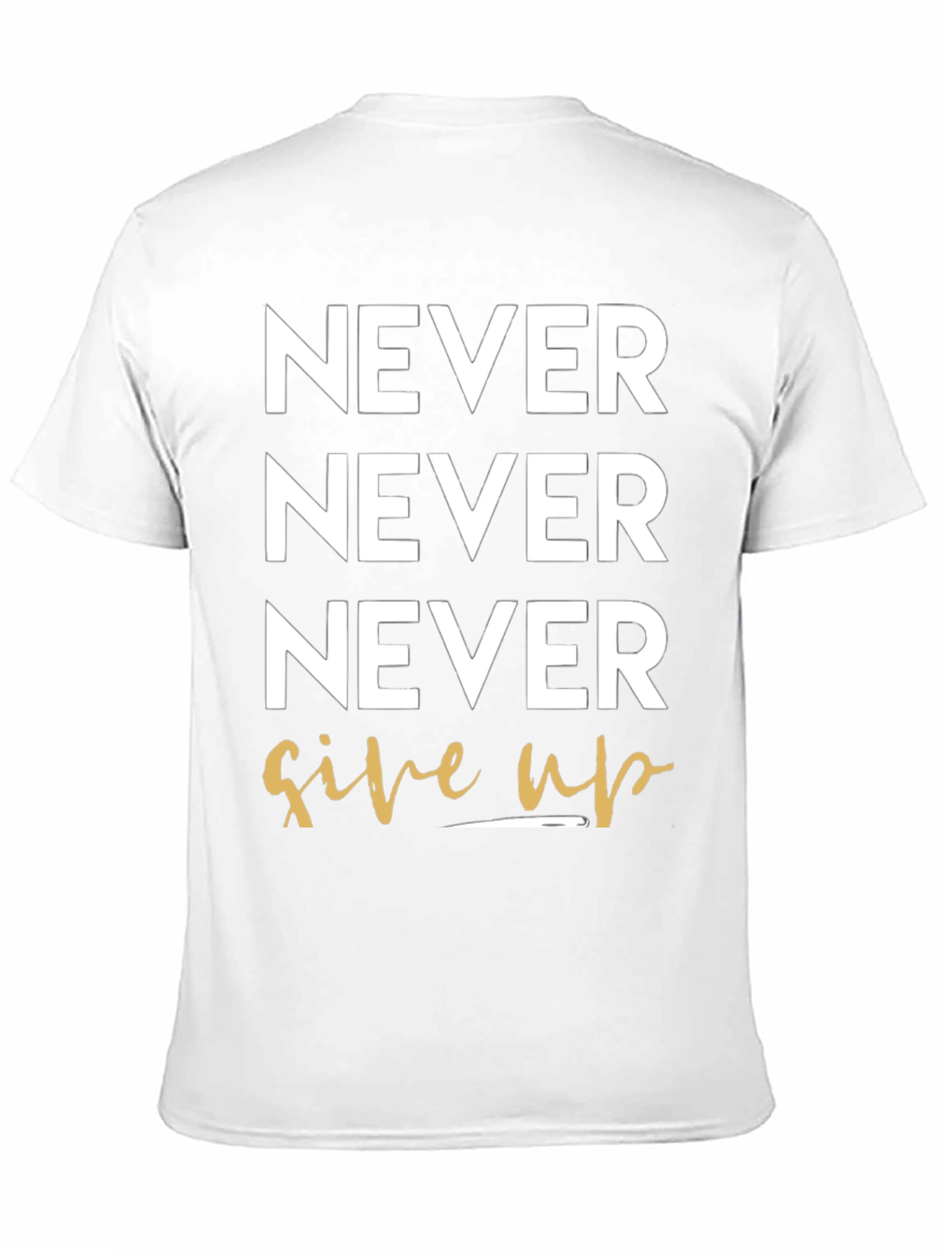 Never Give Up Black Graphic Tee