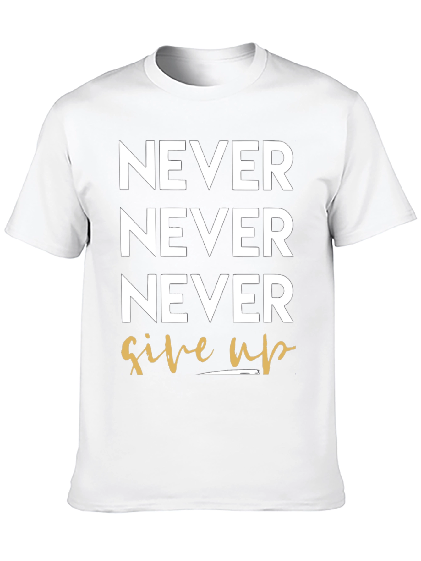 Never Give Up Black Graphic Tee