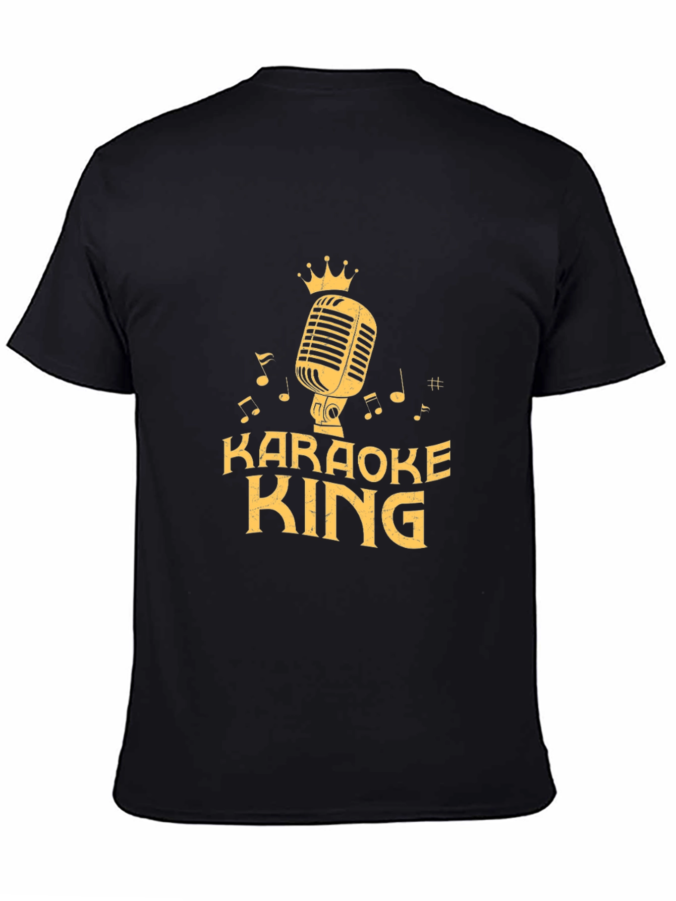 Karaoke King Black T-Shirt with Microphone Graphic