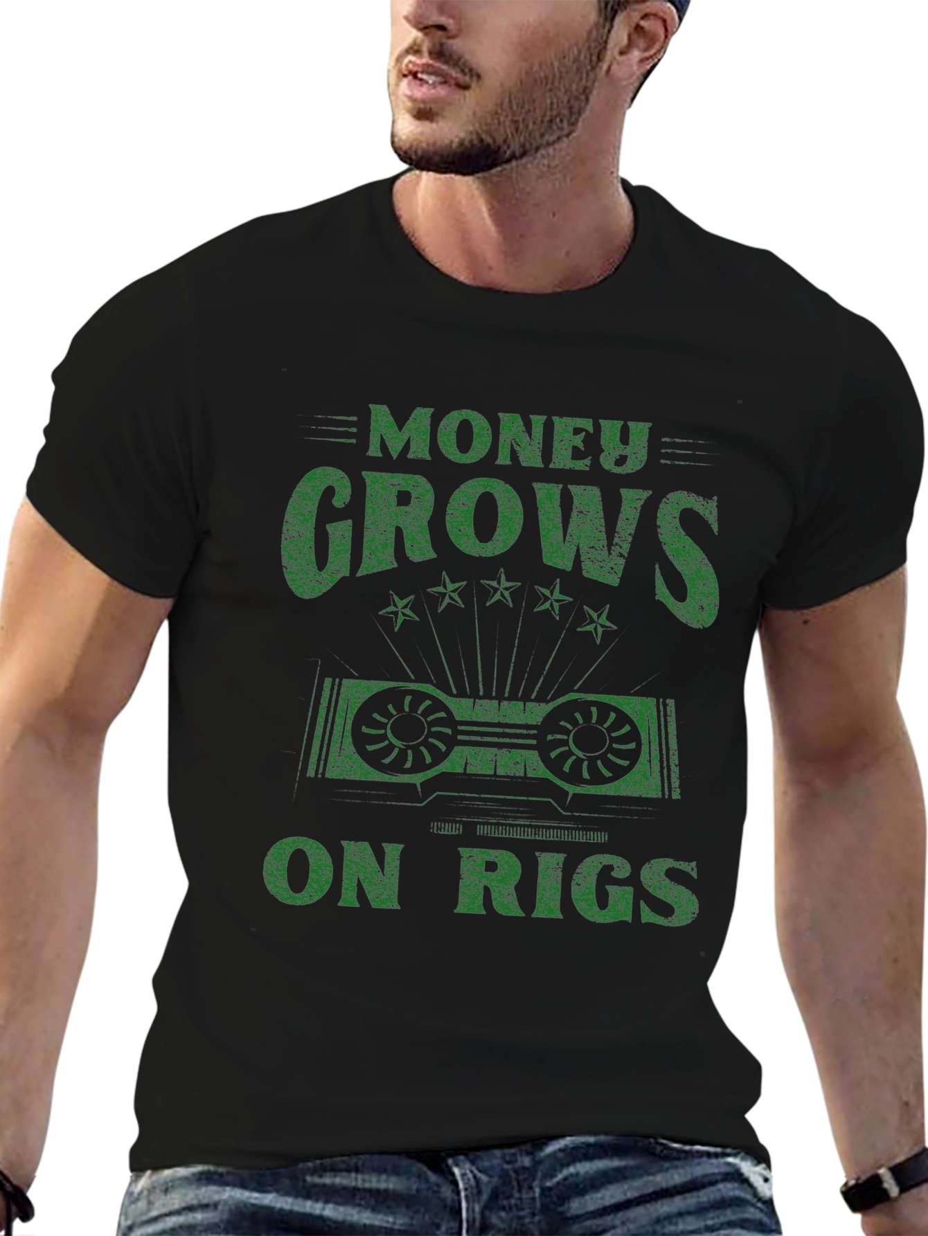 Money Grows on Rigs Graphic T-Shirt