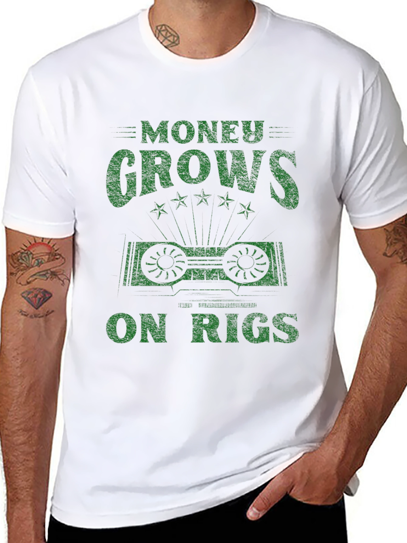 Money Grows on Rigs Graphic T-Shirt
