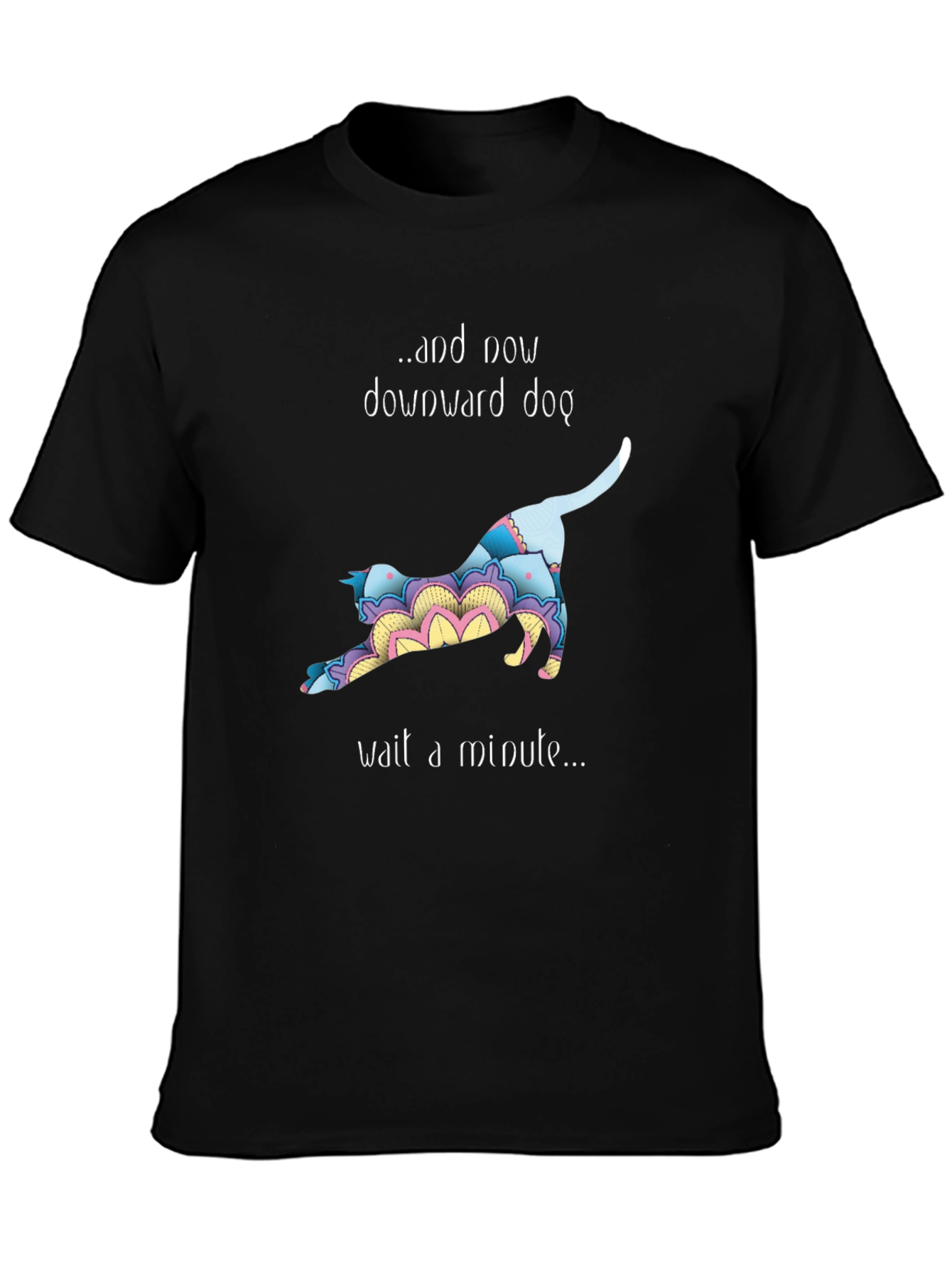 Downward Dog Yoga Cat Graphic T-Shirt