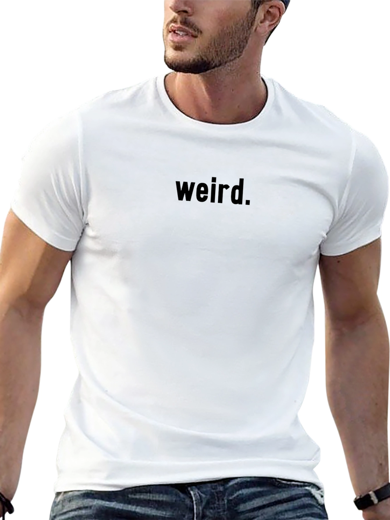 Weird. Graphic Print Crew Neck T-Shirt