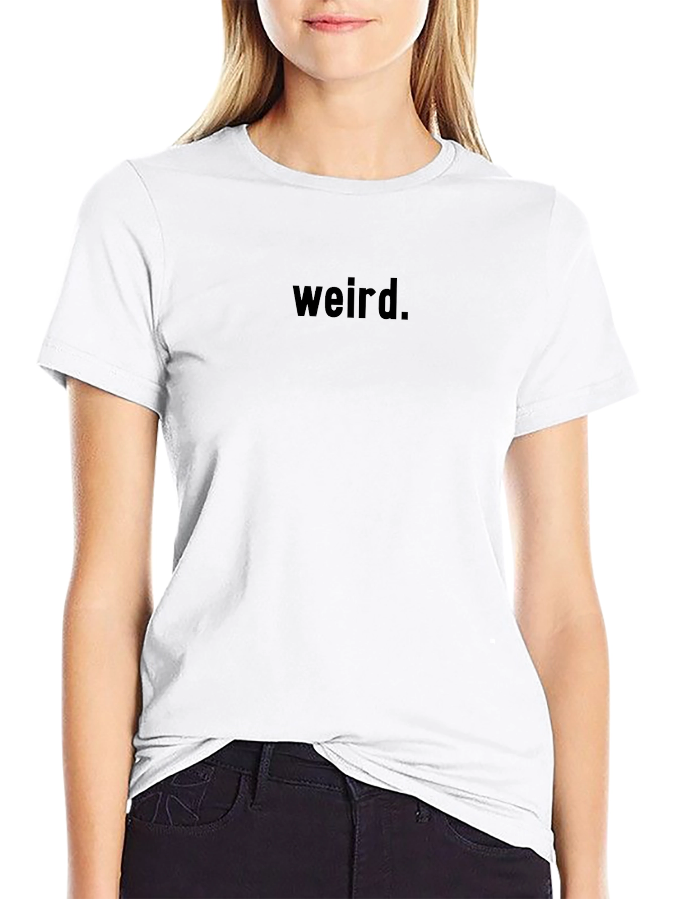 Weird. Graphic Print Crew Neck T-Shirt