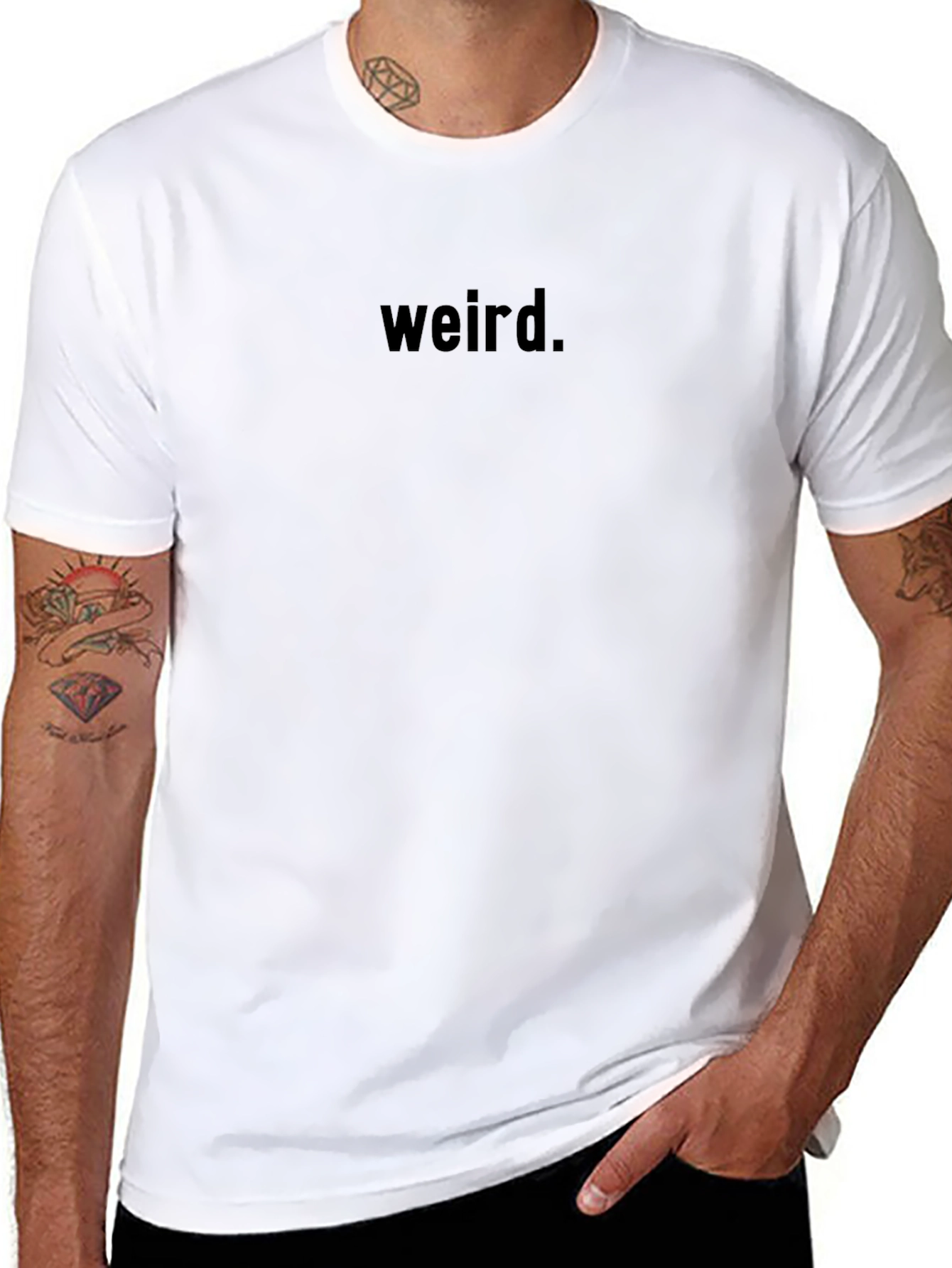Weird. Graphic Print Crew Neck T-Shirt