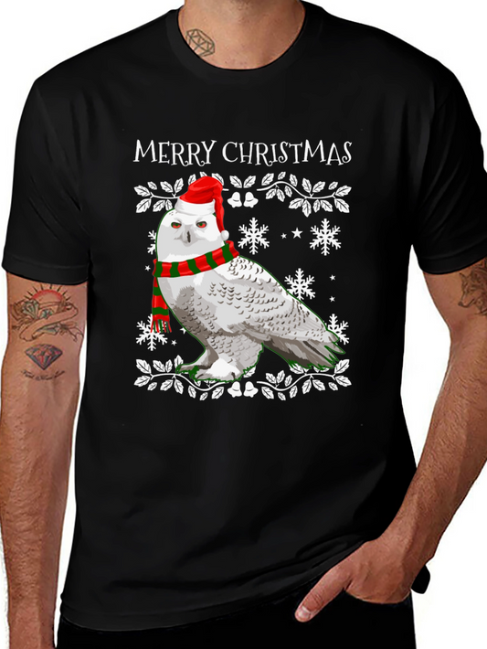 Christmas Owl T-Shirt - Holiday Festive Wear