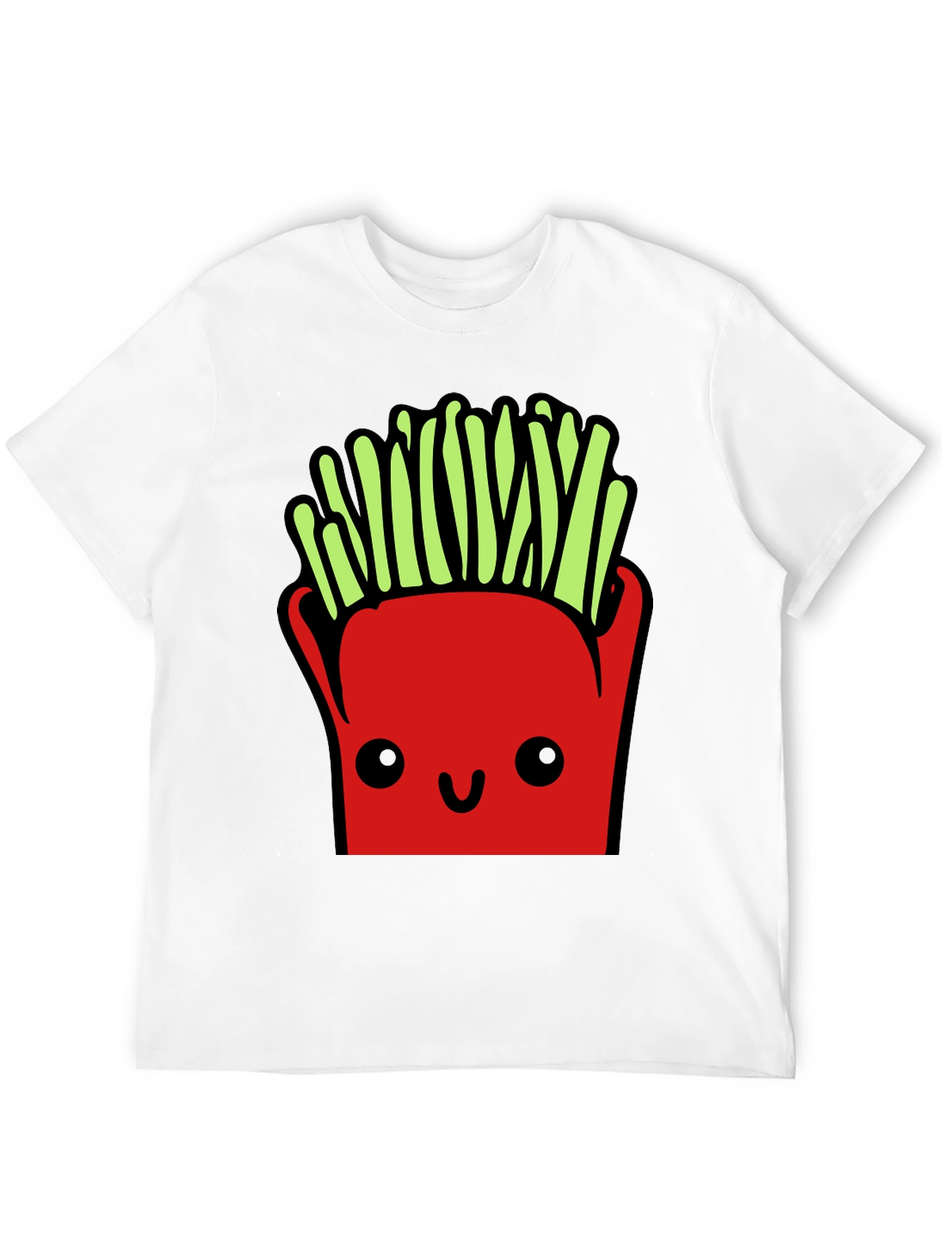 Funny French Fries Graphic Tee - Black