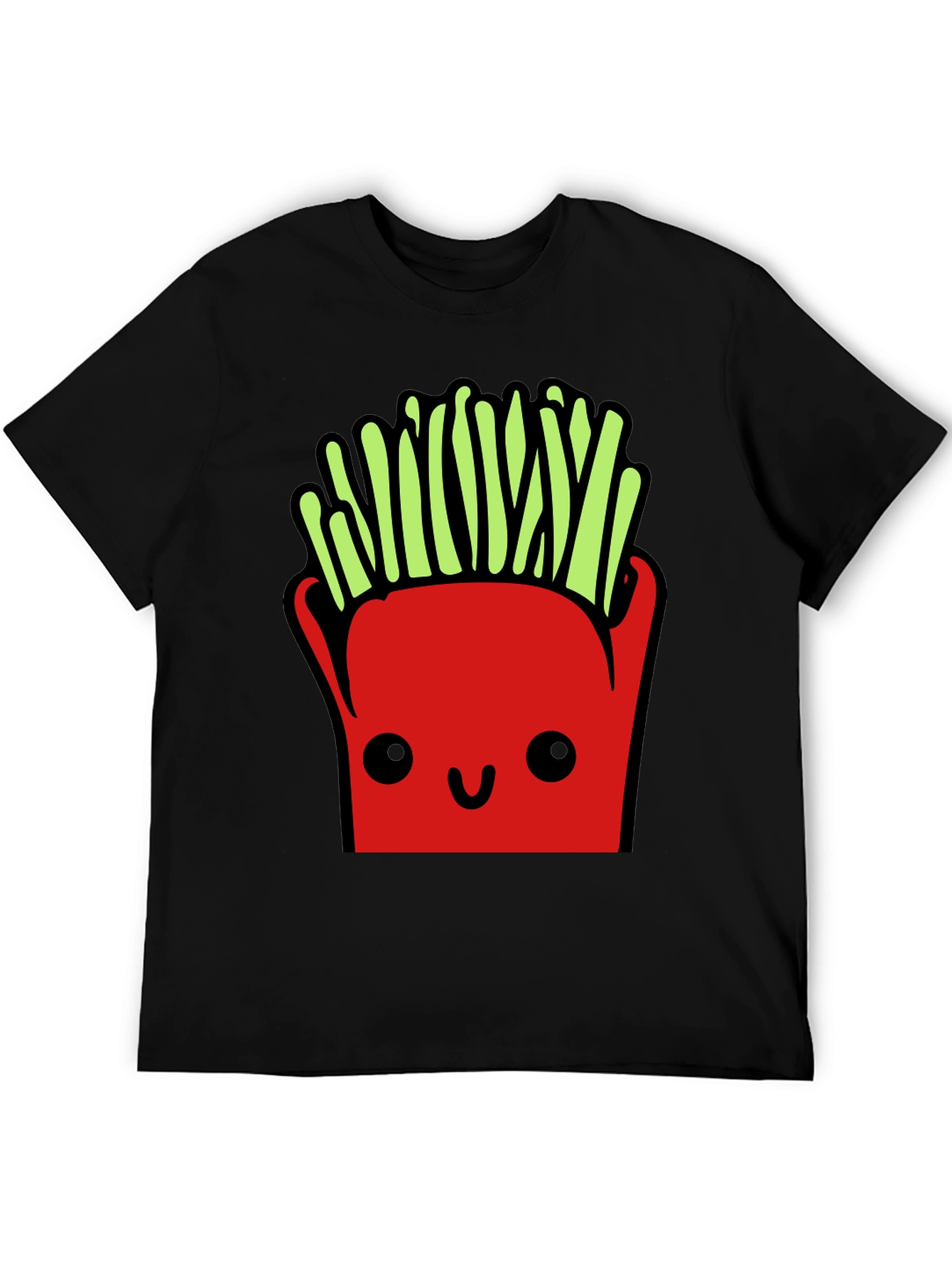 Funny French Fries Graphic Tee - Black