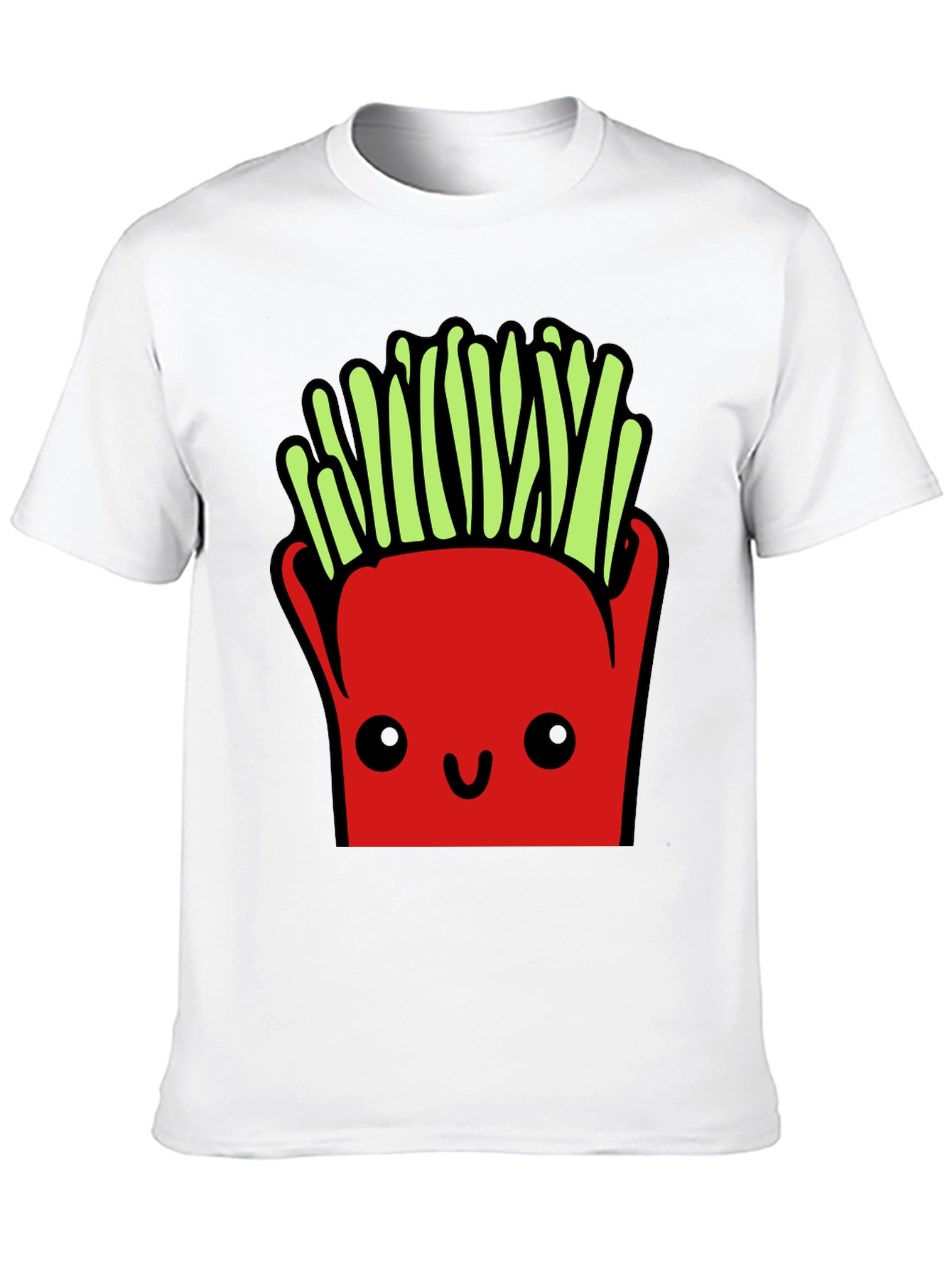 Funny French Fries Graphic Tee - Black