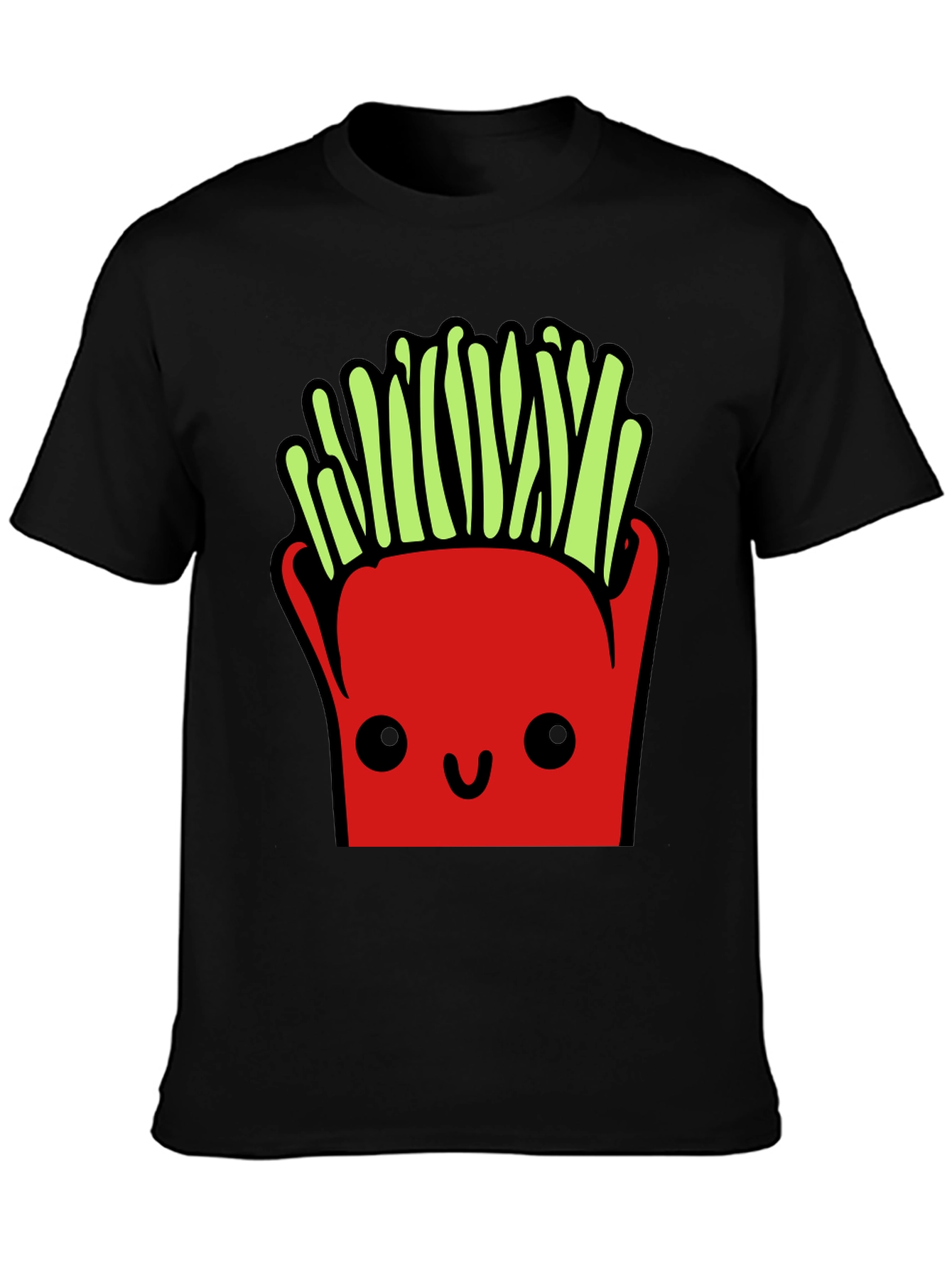 Funny French Fries Graphic Tee - Black