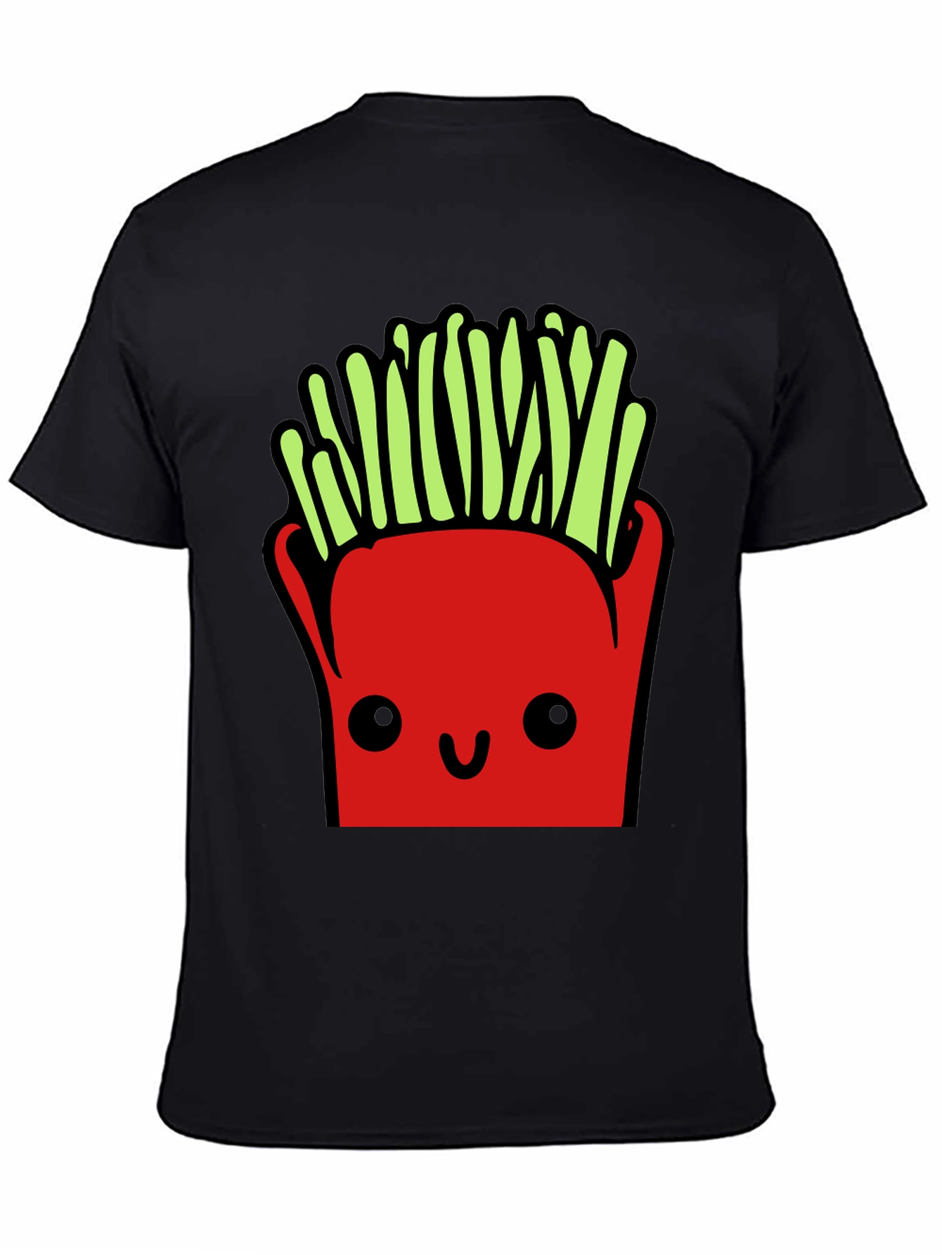 Funny French Fries Graphic Tee - Black
