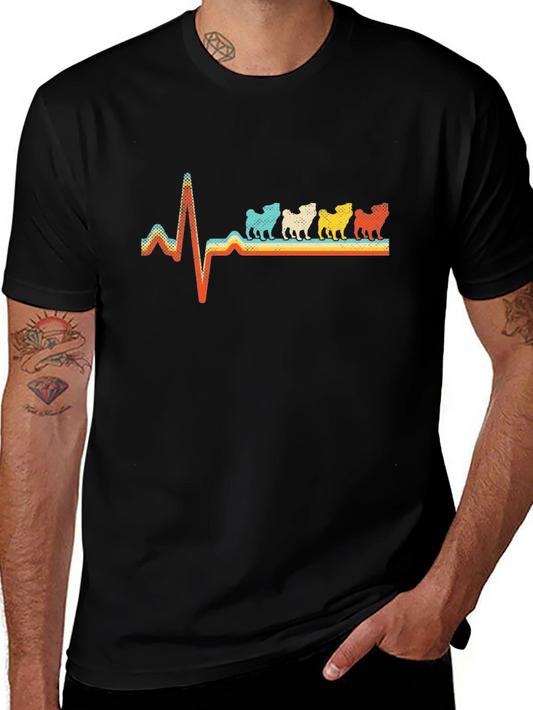 Dog Heartbeat Graphic Tee - Stylish Pet Lover T-Shirt