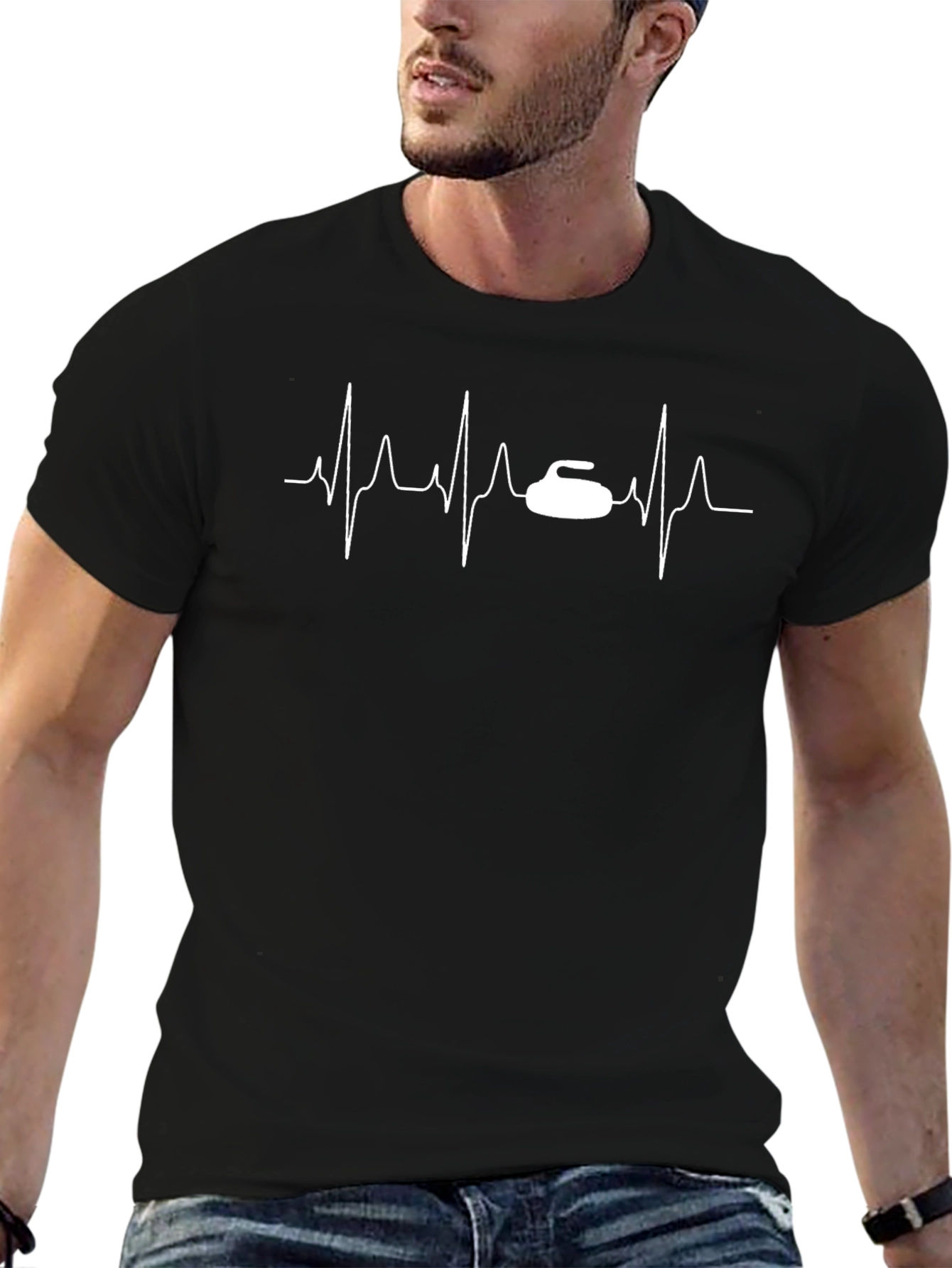Curling Heartbeat T-Shirt - Passion for Curling