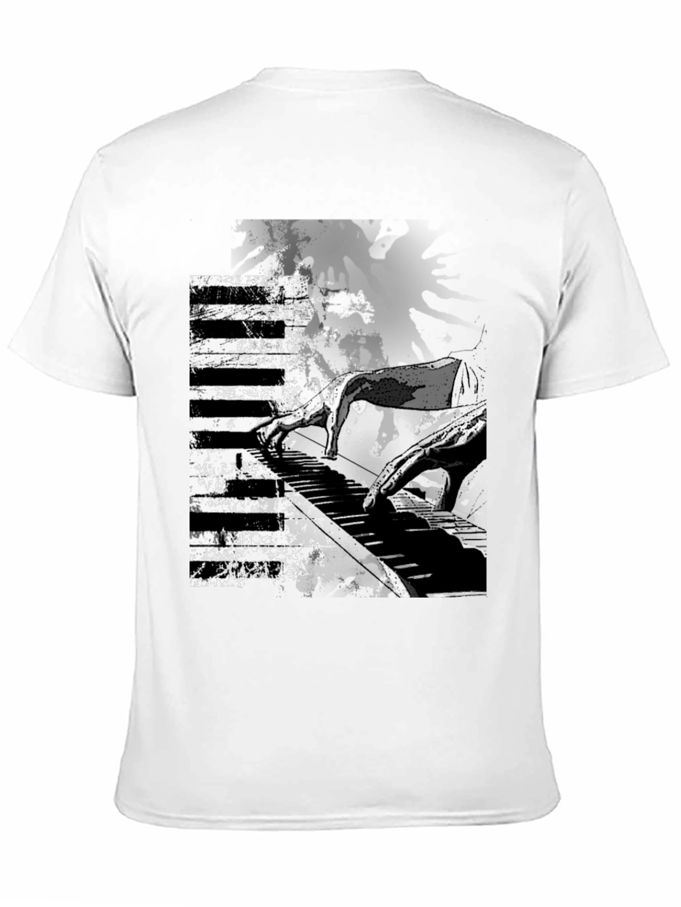 Abstract Piano Keys Graphic Print Tee
