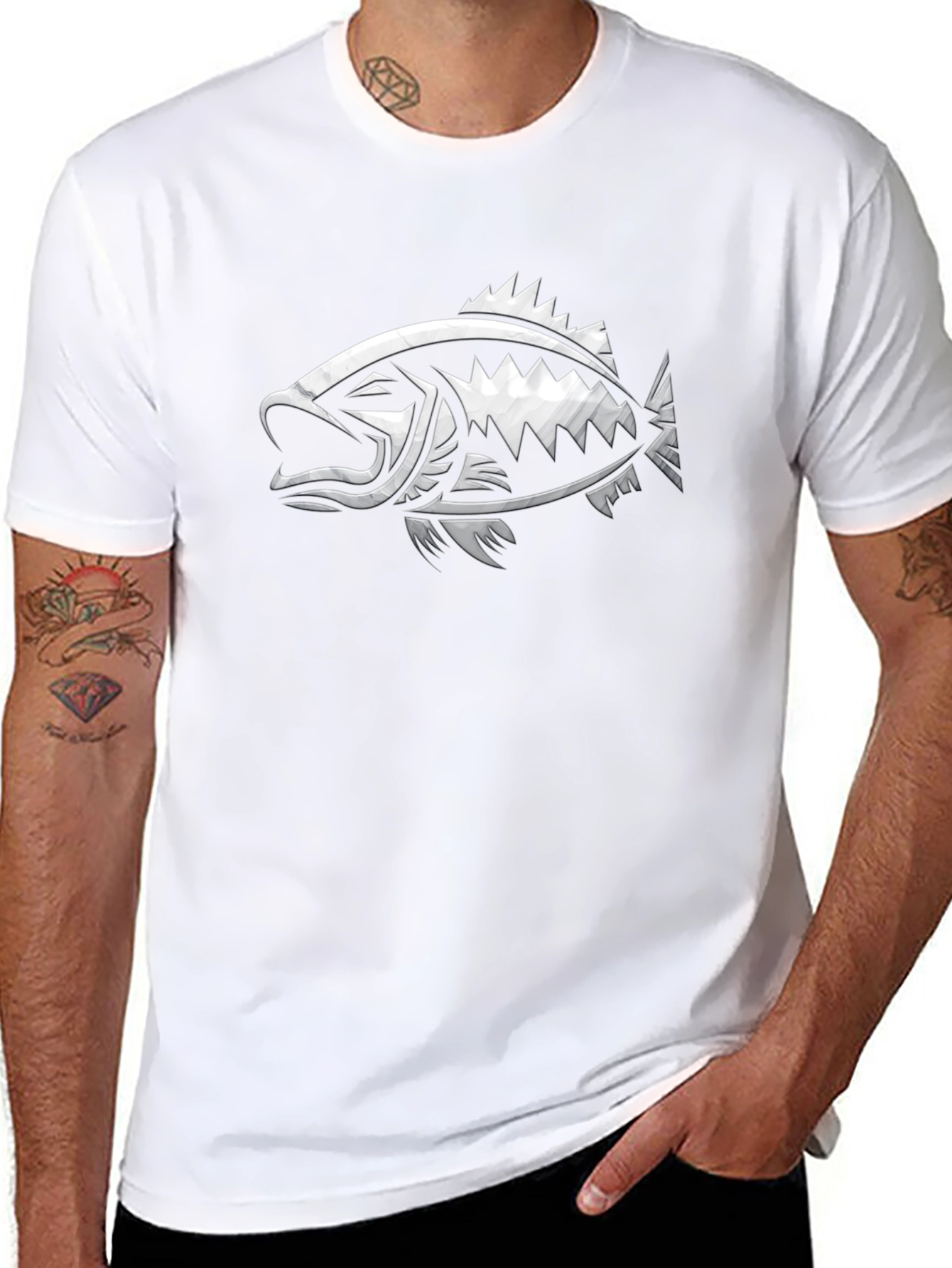 Bass Fish Graphic T-Shirt - Stylish Angler Tee