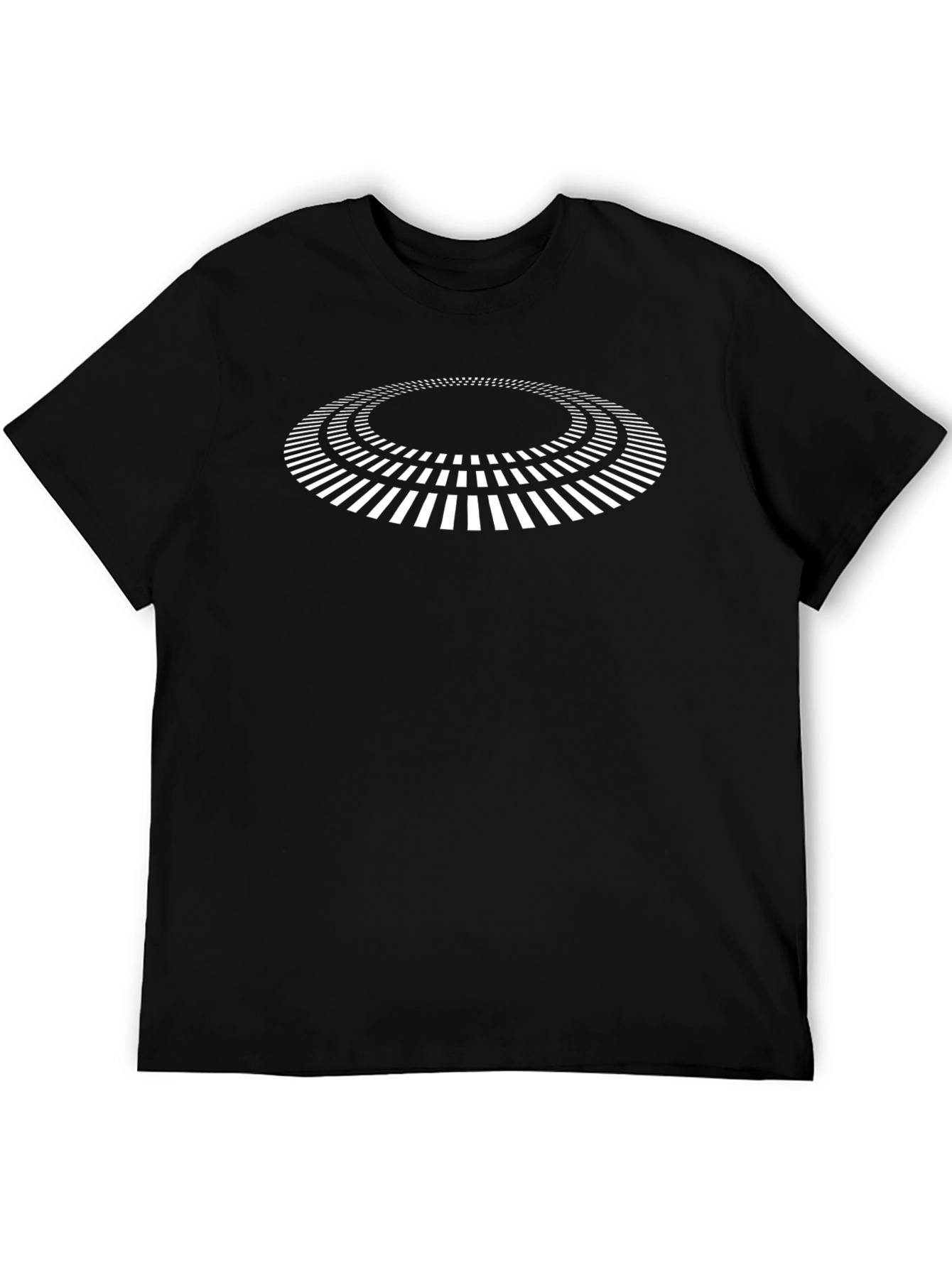 Abstract Circle Graphic Print Black T-Shirt