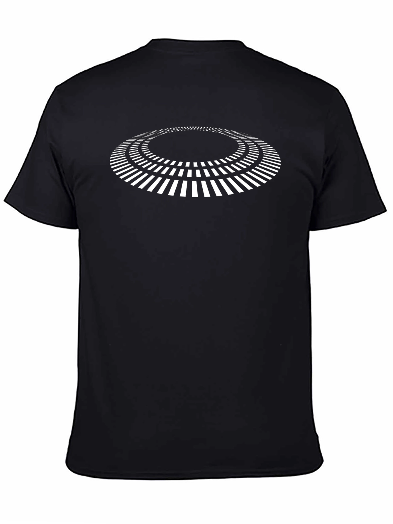 Abstract Circle Graphic Print Black T-Shirt