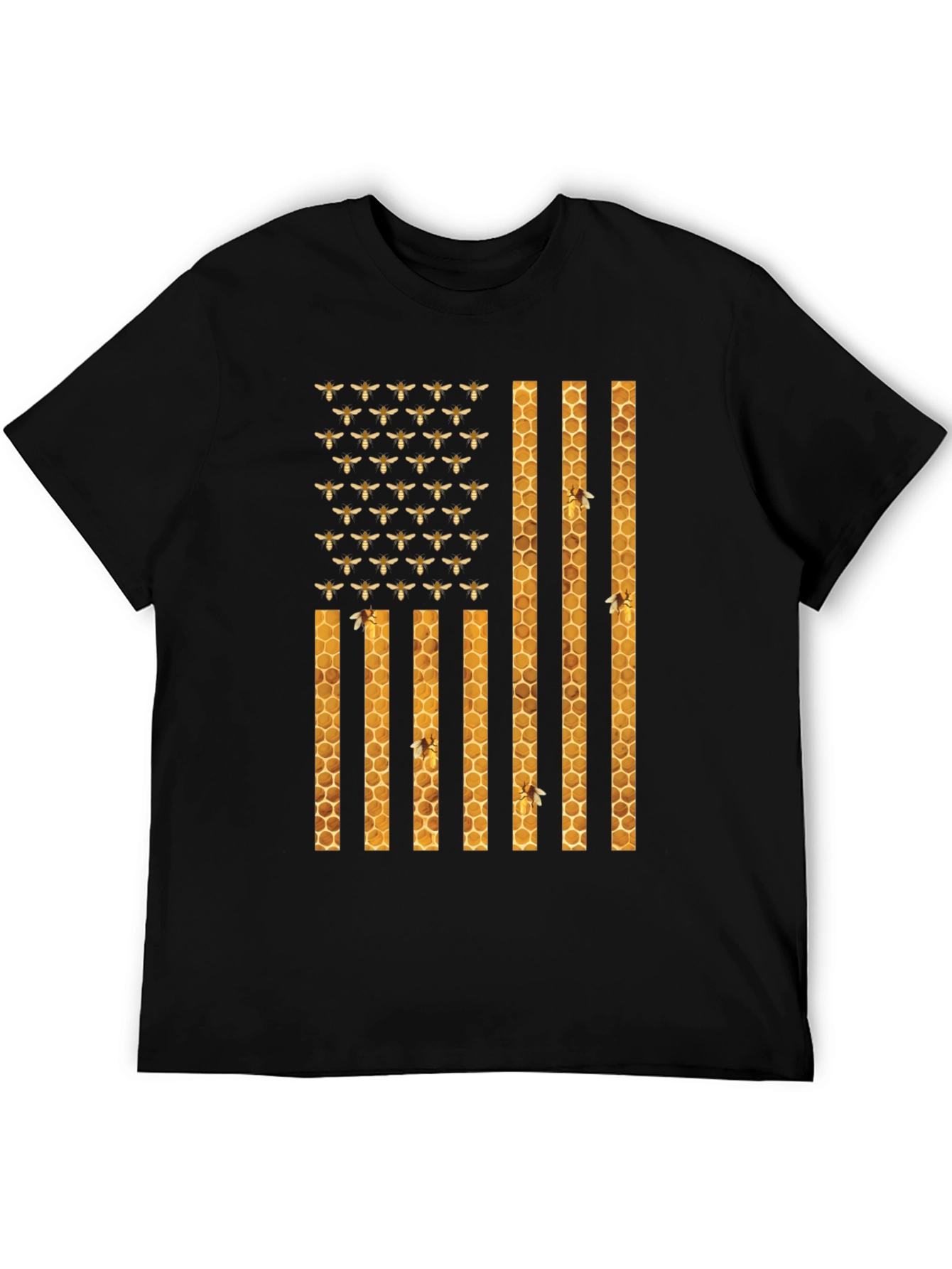 Honeybee American Flag Graphic T-Shirt