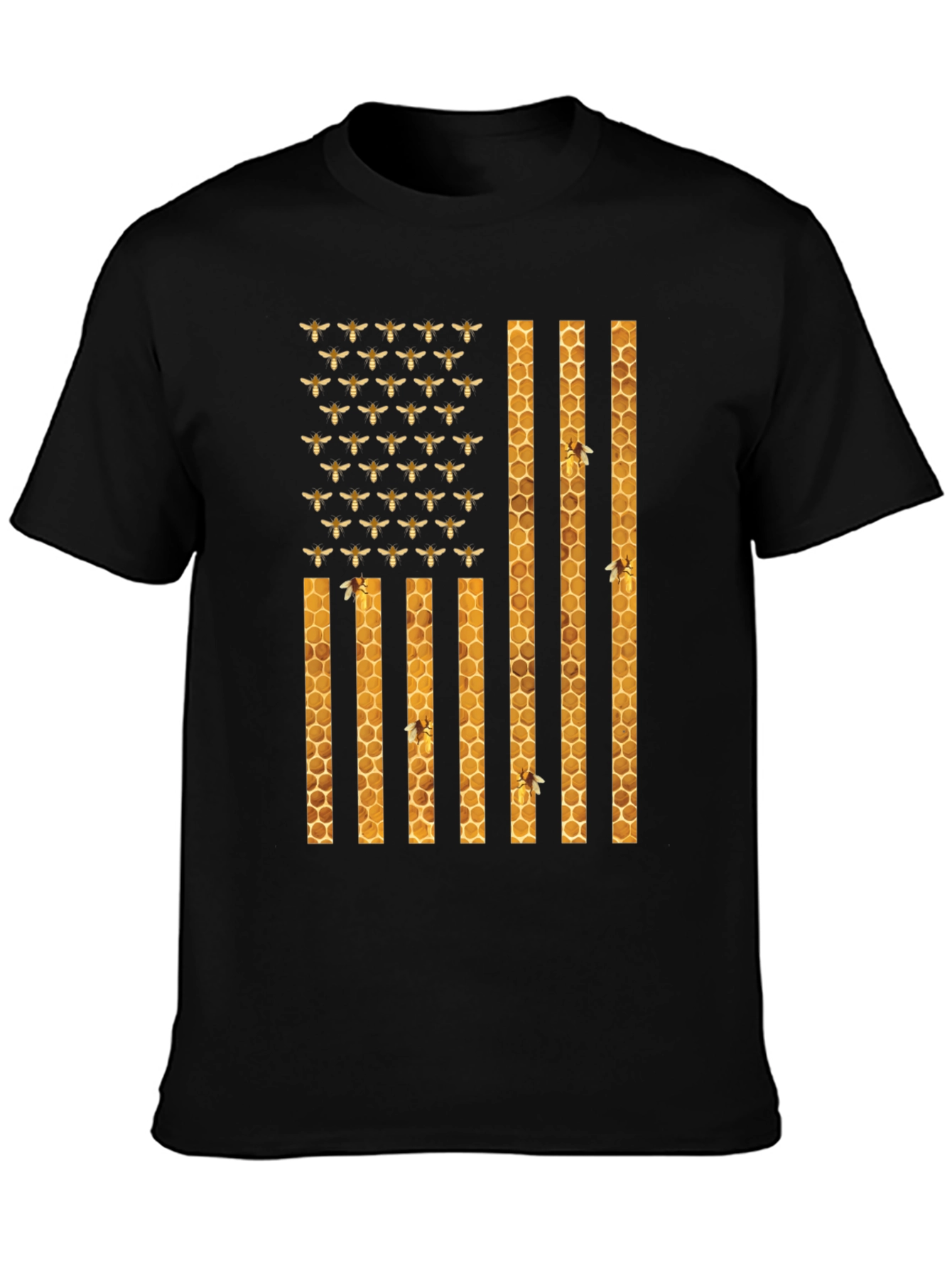 Honeybee American Flag Graphic T-Shirt