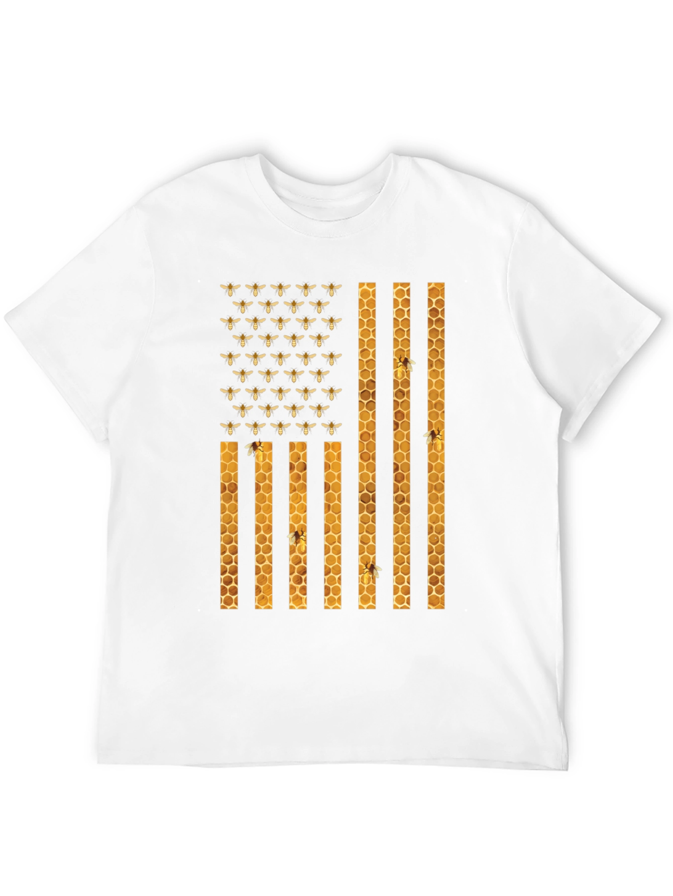 Honeybee American Flag Graphic T-Shirt