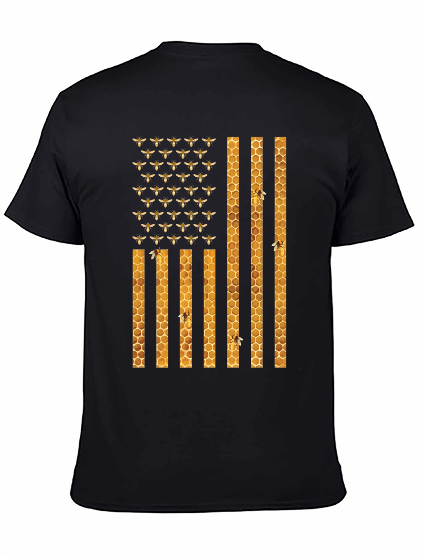 Honeybee American Flag Graphic T-Shirt