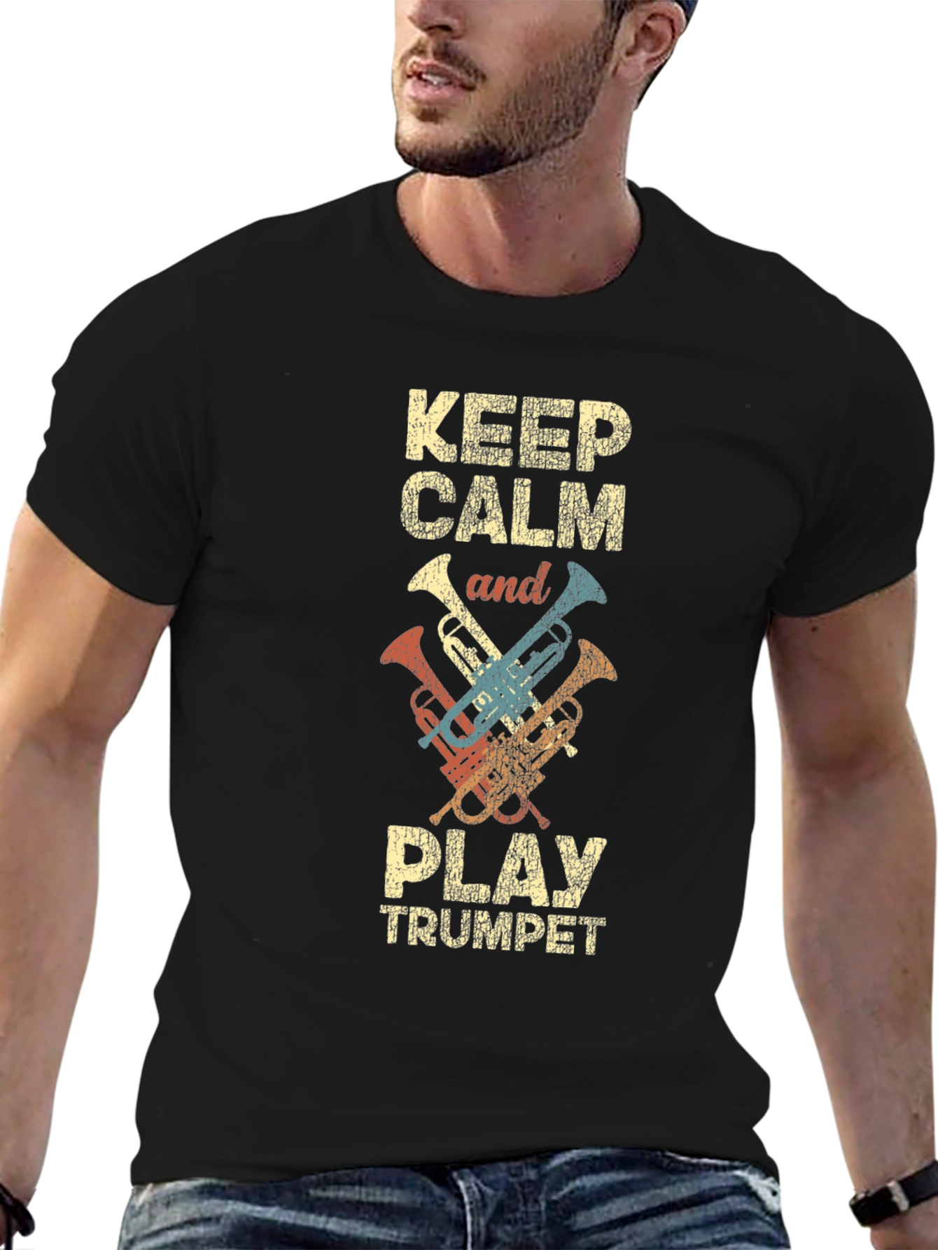 Keep Calm & Play Trumpet Graphic Tee