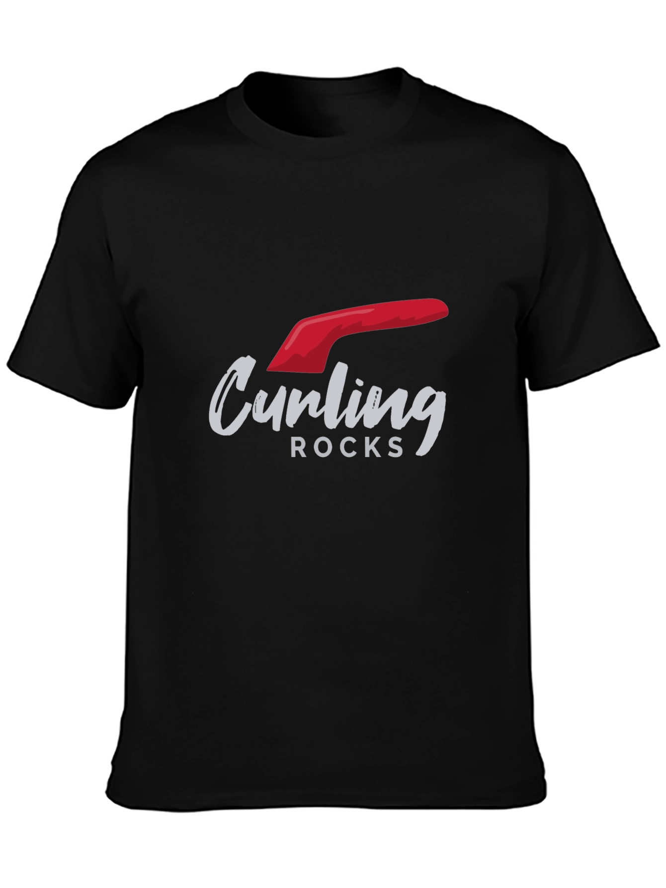 Curling Rocks Black T-Shirt