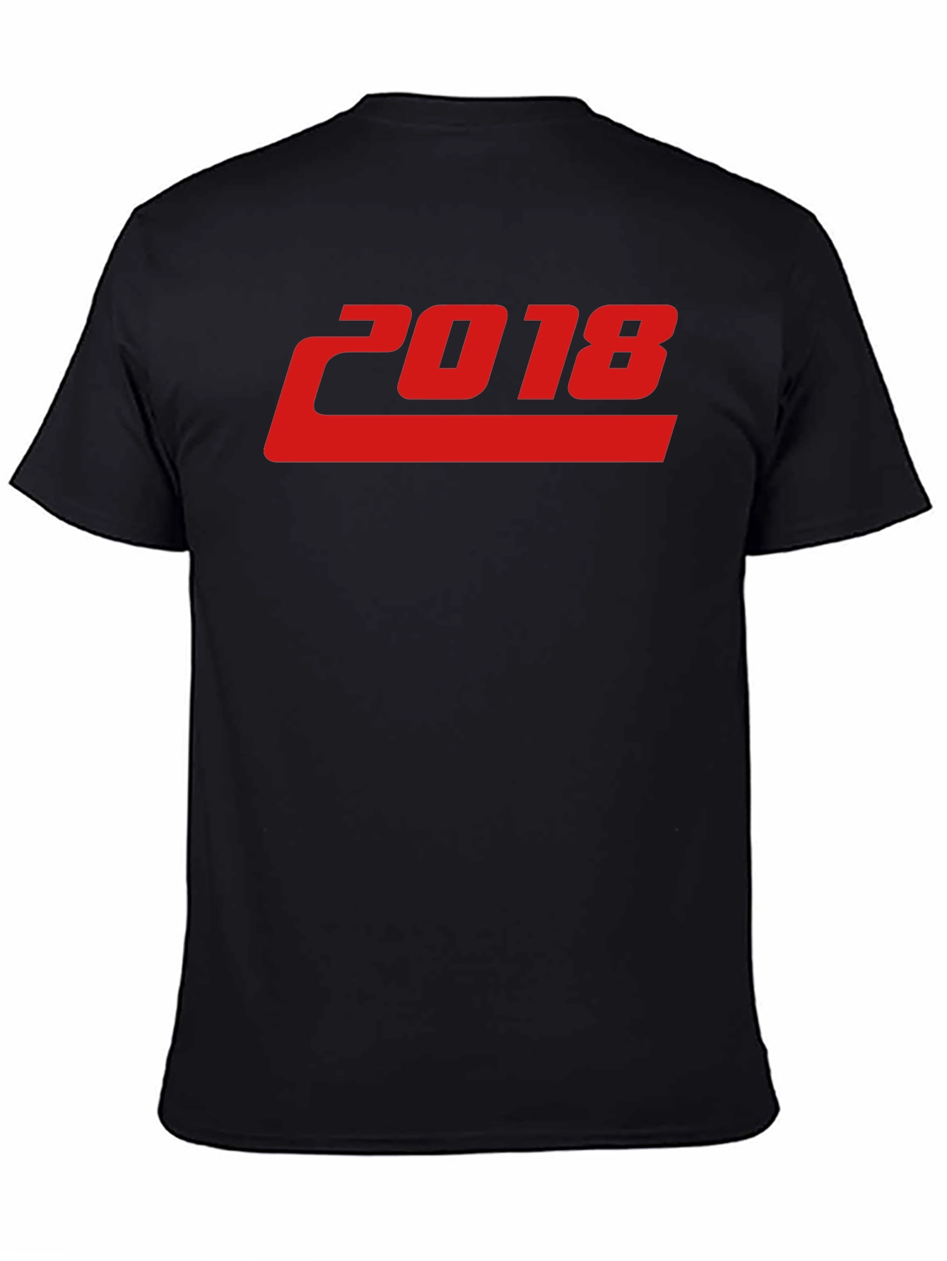 2018 Graphic Print Black T-Shirt