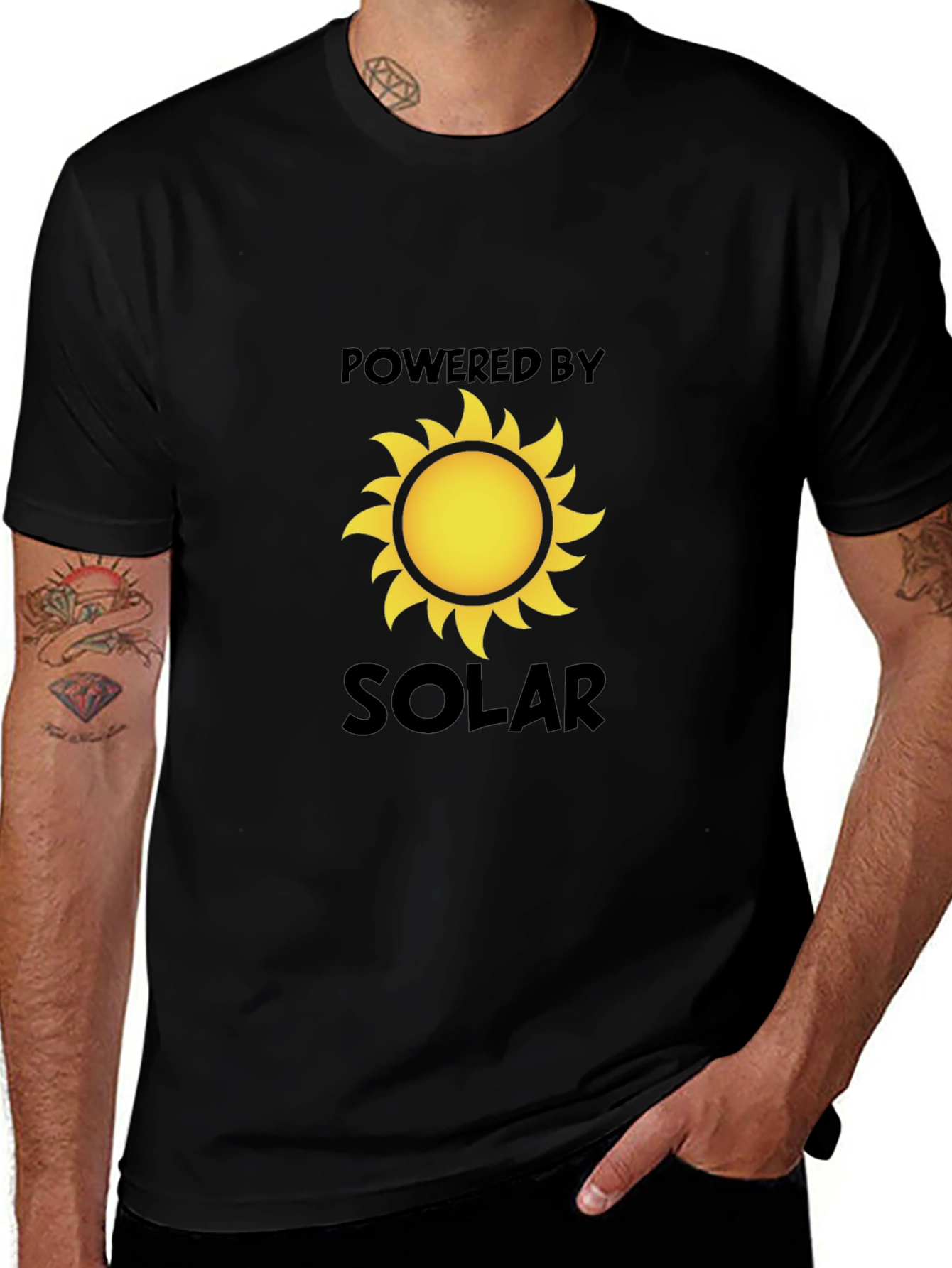 Powered by Solar Graphic T-Shirt - Eco-Friendly Tee